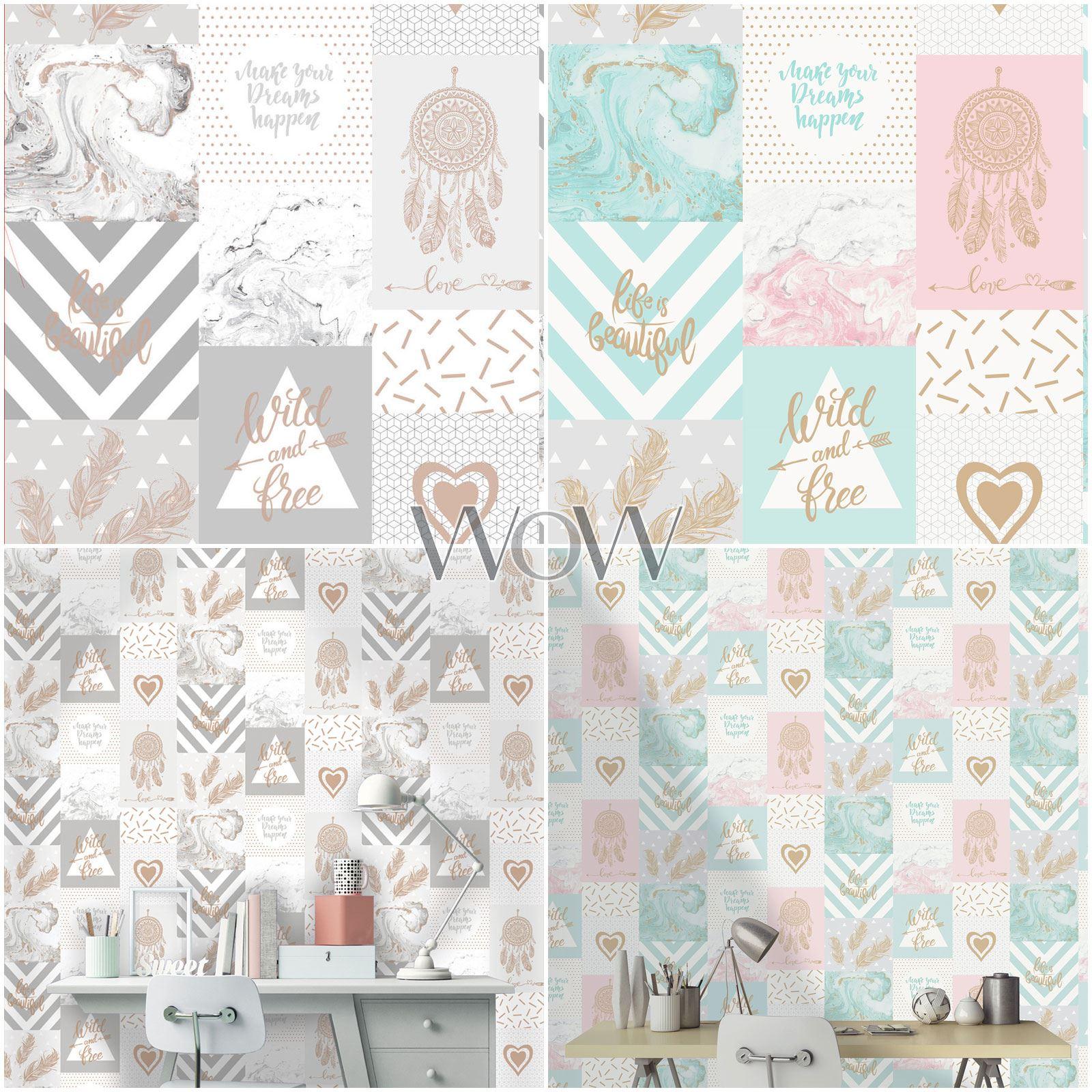1600x1600 HOLDEN LIFE IS BEAUTIFUL COLLAGE WALLPAPER TEENS METALLIC ROSE GOLD