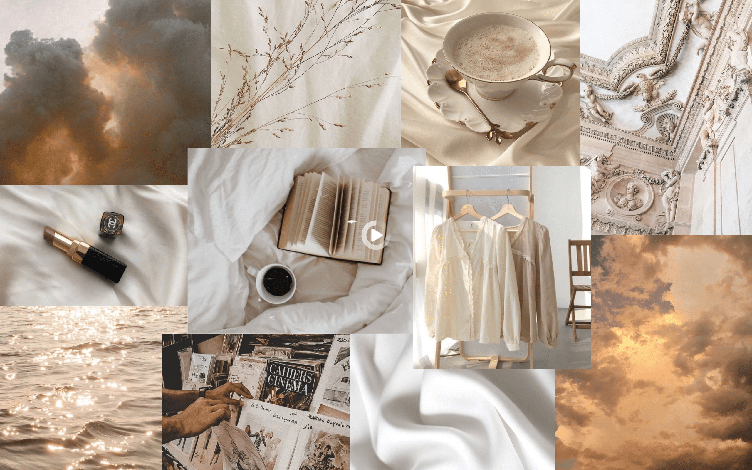 2560x1600 White Gold Aesthetic Desktop Wallpaper