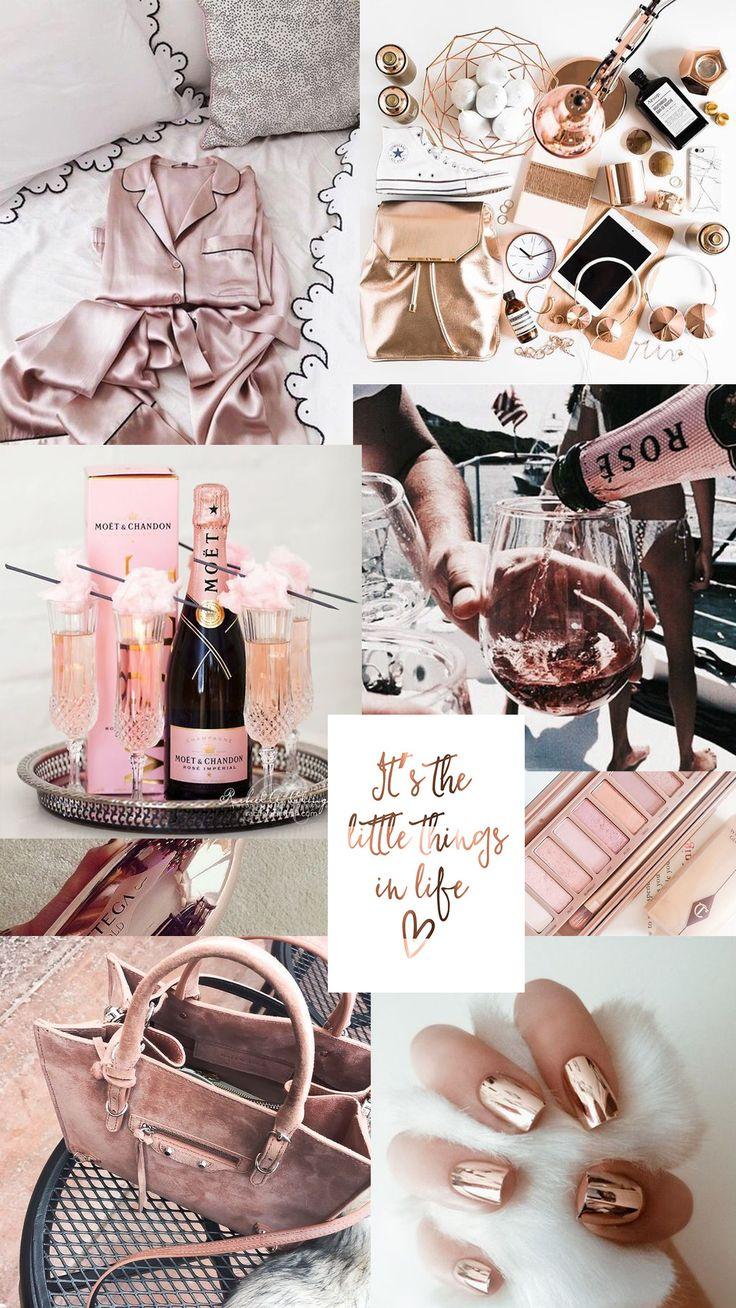 736x1308 Rose Gold Collage Rose Gold Aesthetic Wallpaper Desktop