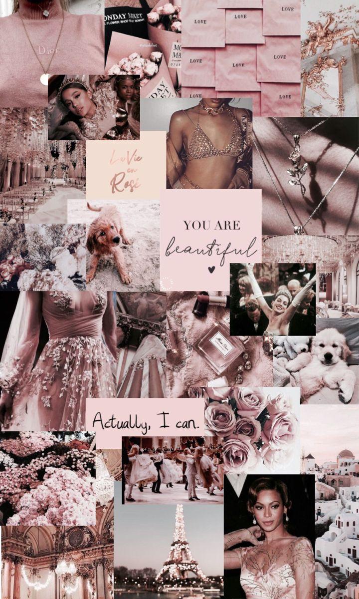 720x1200 Custom Aesthetic Collage Wallpaper, Custom Aesthetic Collage iPhone Wallpaper, Aesthetic Collage Wallpaper. Rose gold aesthetic, Rose gold wallpaper iphone, Gold aesthetic