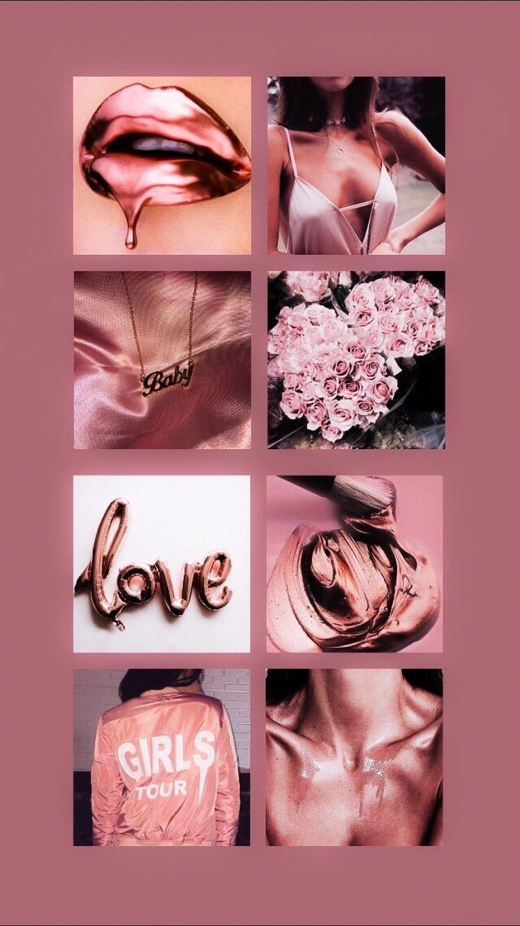 750x1334 Rose Gold Collage Wallpaper Laptop