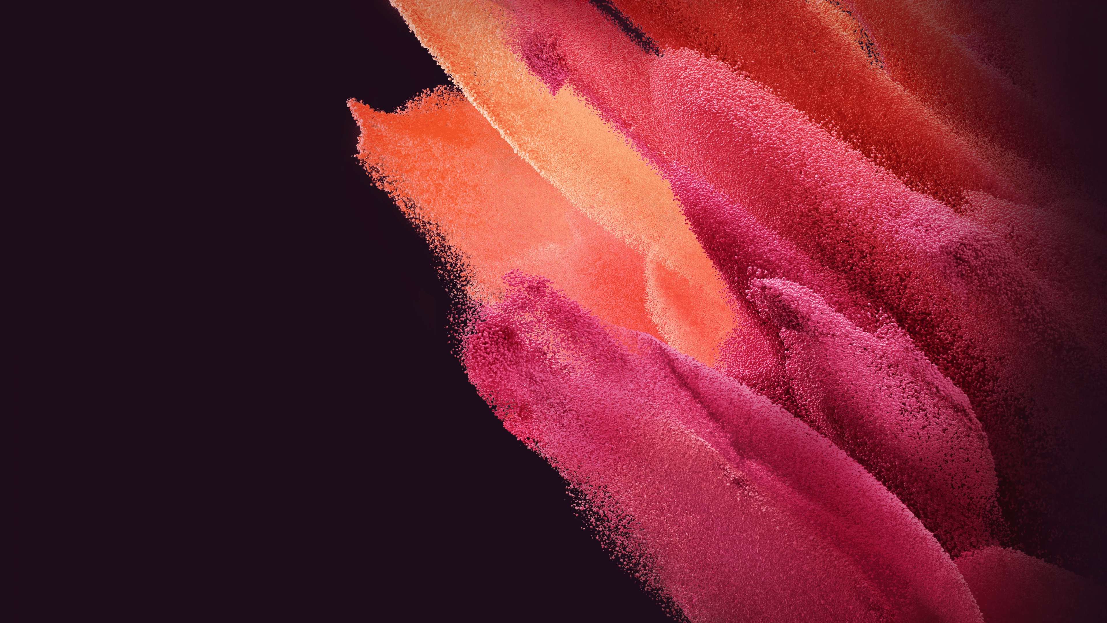 3840x2160 Samsung Galaxy S21 Wallpaper 4K, Stock, AMOLED, Particles, Magenta, Red, Abstract