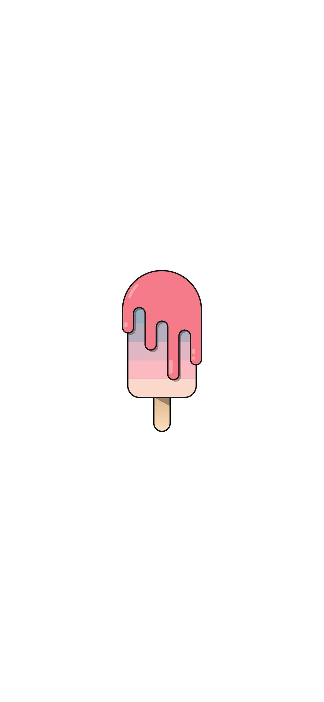 1080x2340 Minimalist Ice Cream Vector Art iPhone 4K Wallpaper