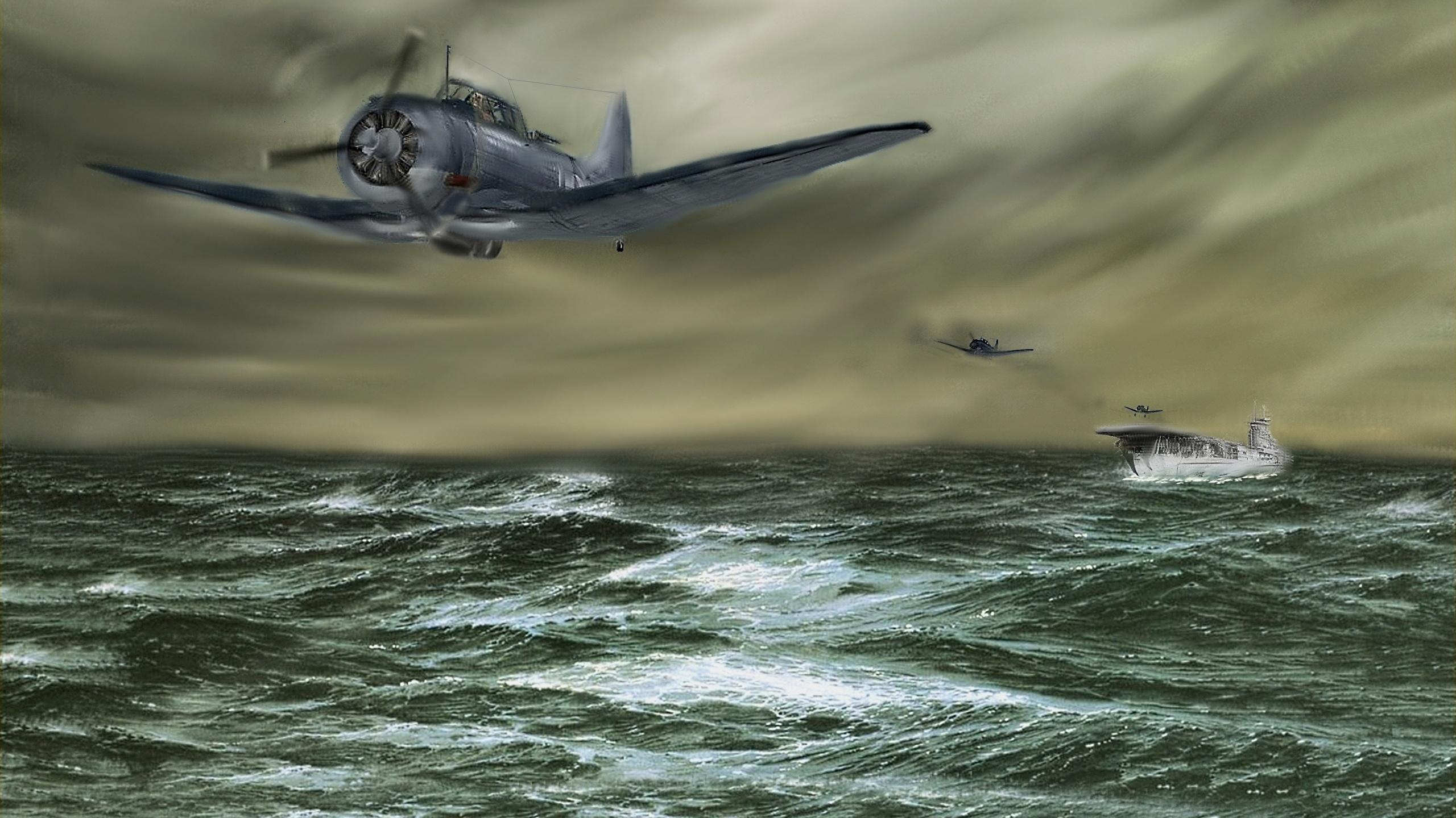 2560x1440 Desktop Wallpaper Airplane Aircraft Carrier The VB 6 2560x1440