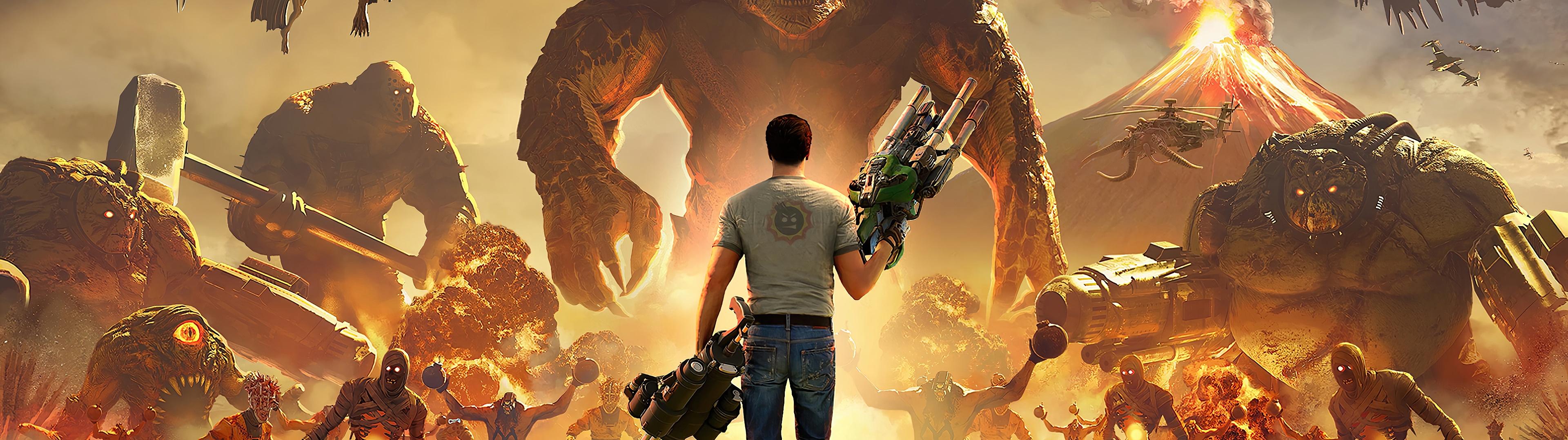 3840x1080 Serious Sam 4 Wallpaper 4K, 2020 Games, PC Games, Linux Games, Mac Games, Games