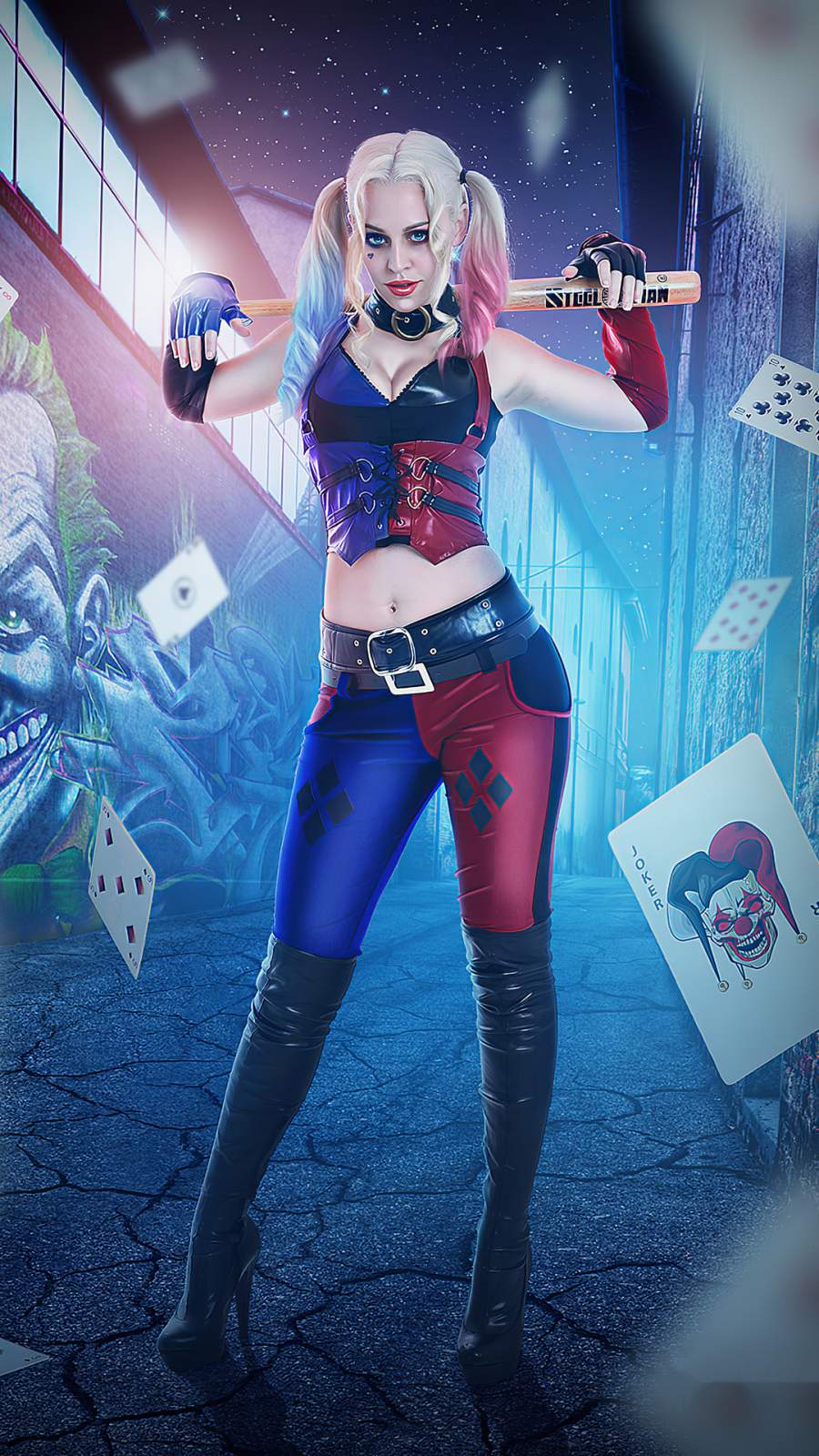 900x1600 Harley Quinn Cosplay 4k iPhone X Wallpaper