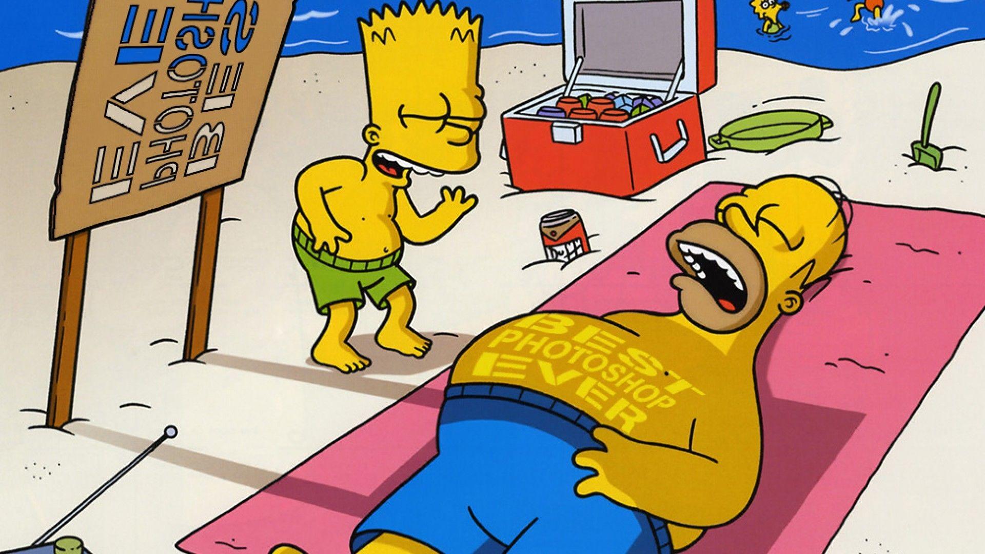 1920x1080 Homer Simpson Apple Wallpaper background picture
