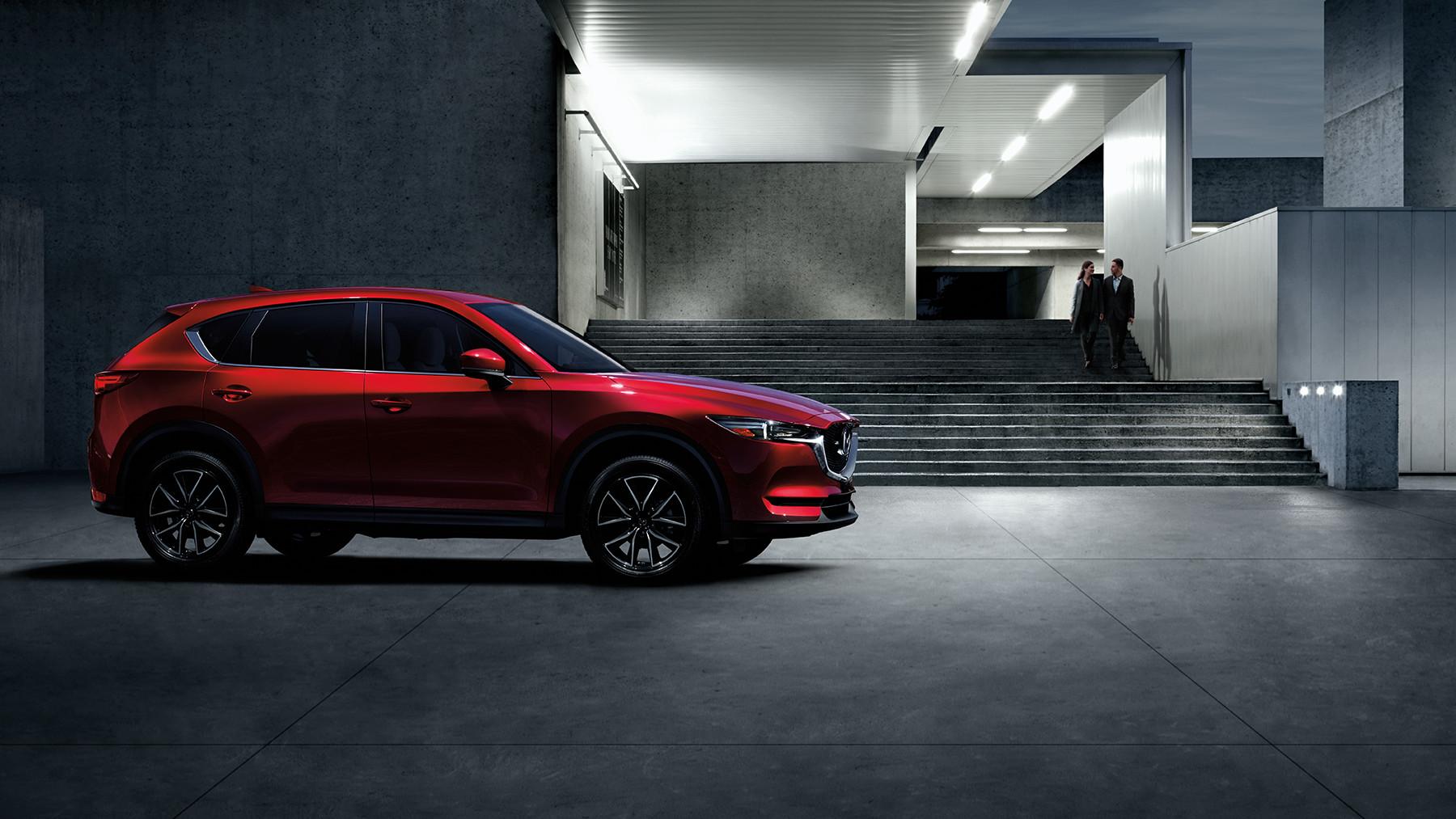 1800x1013 Mazda CX 5 Park Outside Building In Night 4k Uhd Wide Wallpaper