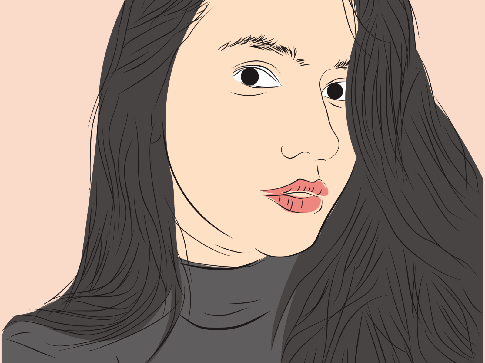 1600x1200 Pevita Pearce Line Art by rafsanzani on Dribbble