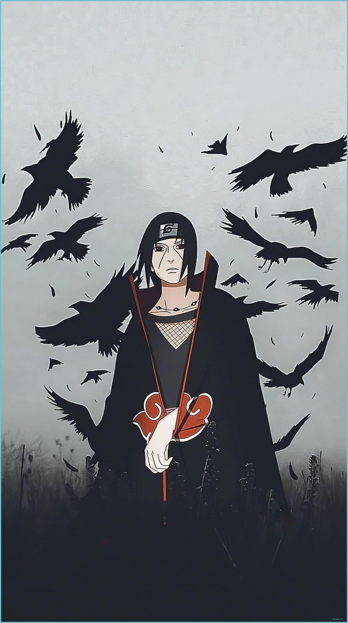 1432x2560 Itachi Uchiha Grey Crows 8K Vertical Wallpaper In 8 Itachi Wallpaper 4k