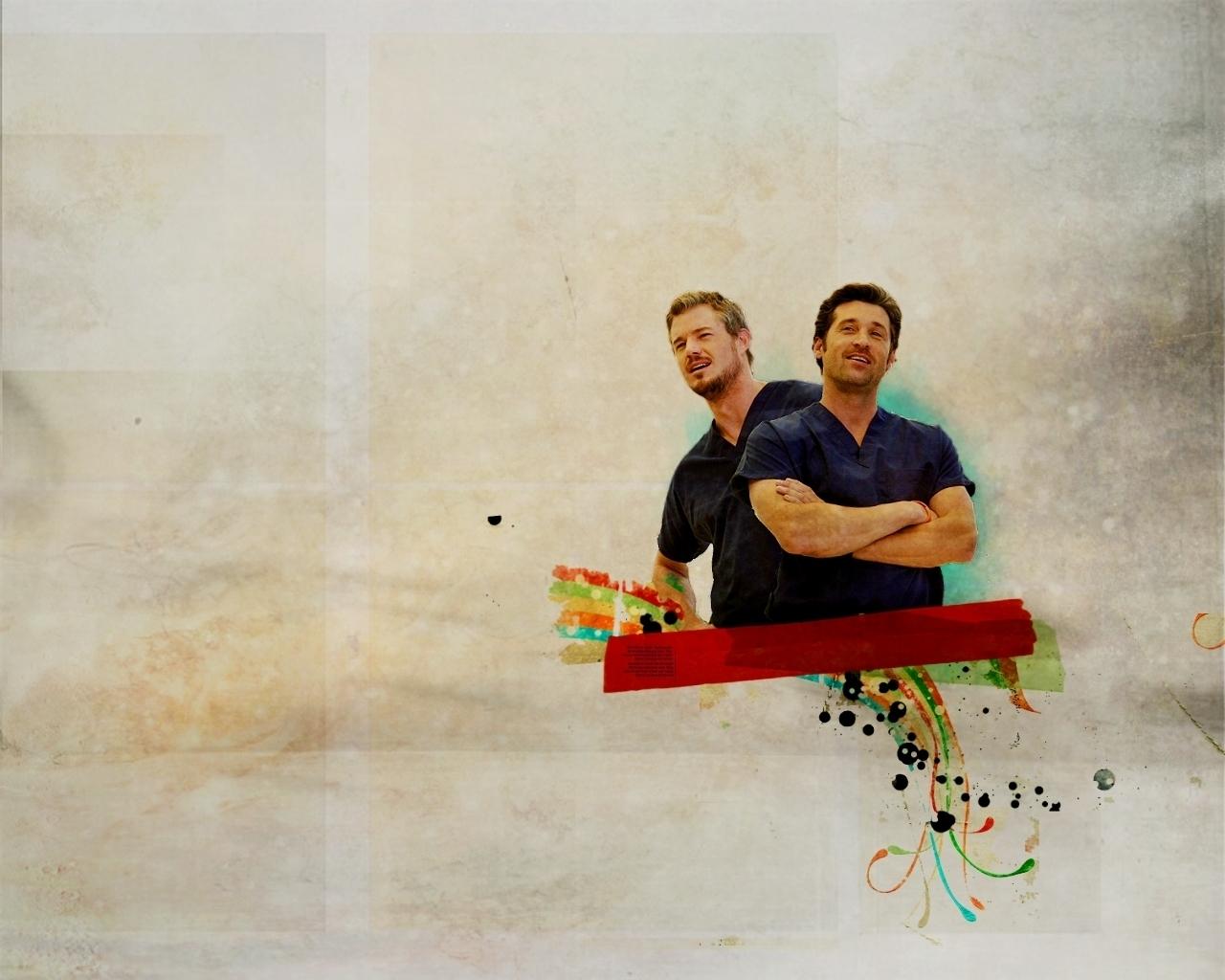 1280x1024 Derek's Anatomy Mark Sloan And Derek Shepherd