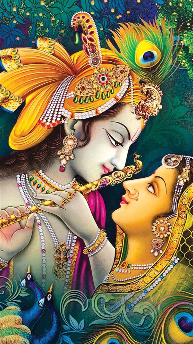 750x1334 Lord Radha Krishna Painting top iPhone Wallpaper Free Download