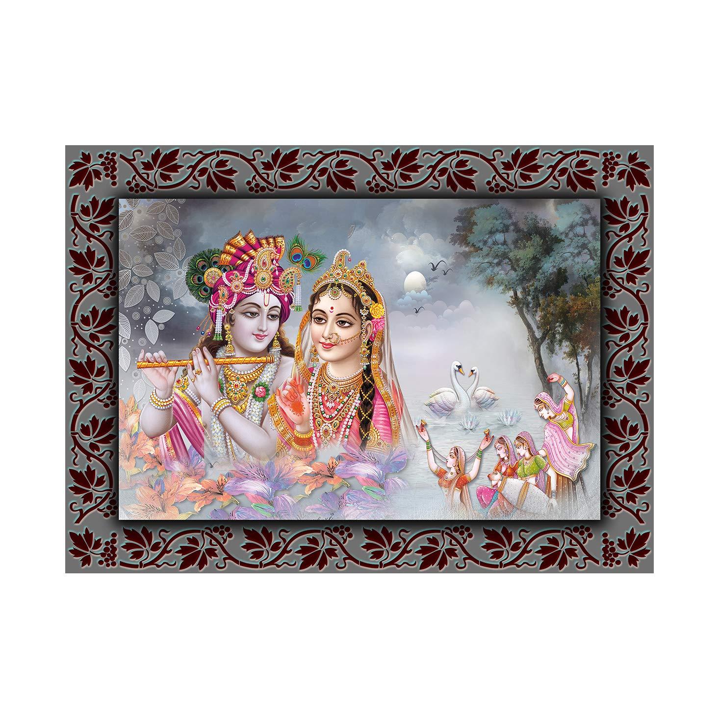 1466x1466 ZANKHI Art Amazing Radha Krishna Painting Sparkle Coated Self Adhesive Wallpaper Without Frame Digital Reprint 16 inch x 22 inch Painting : Amazon.in: Home & Kitchen