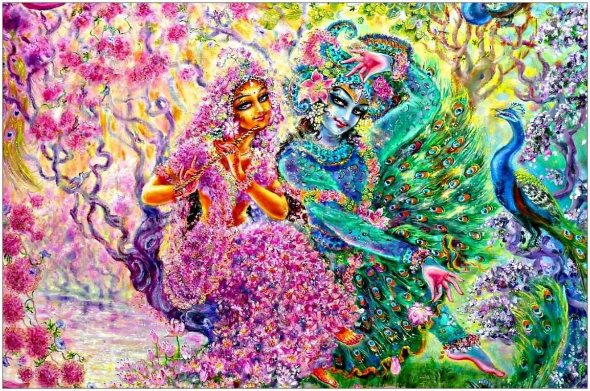 1153x765 ᐅ+ Radha Krishna Painting in Modern Art Image