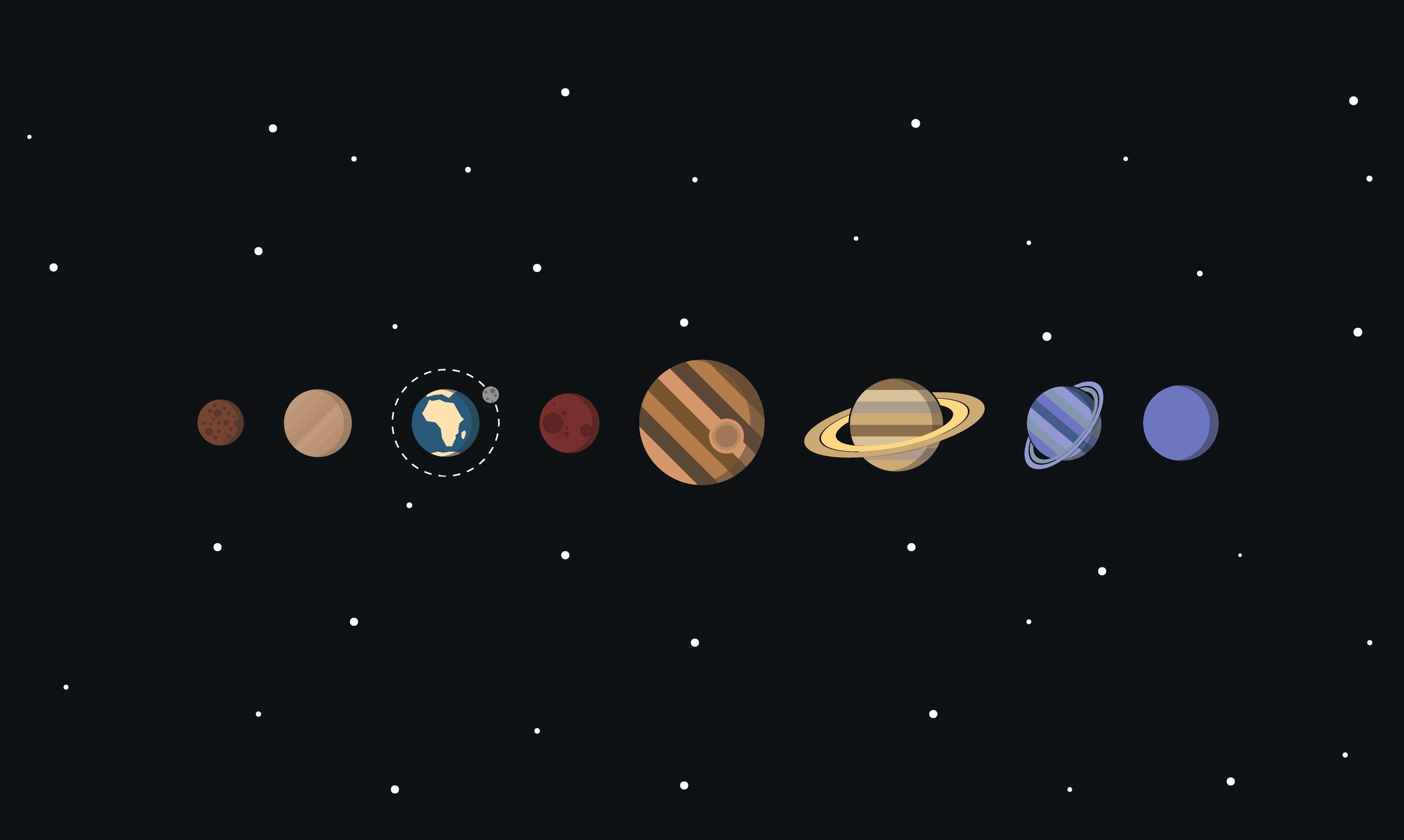 3450x2065 Solar System Minimalism Galaxy Note, HTC Desire, Nokia Lumia