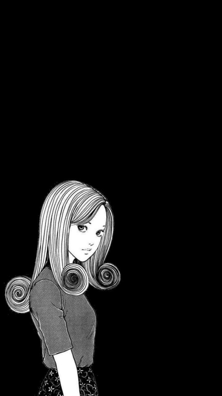 720x1280 Wallpaper Uzumaki Junji ito. Junji ito, iPhone wallpaper, Dark black wallpaper