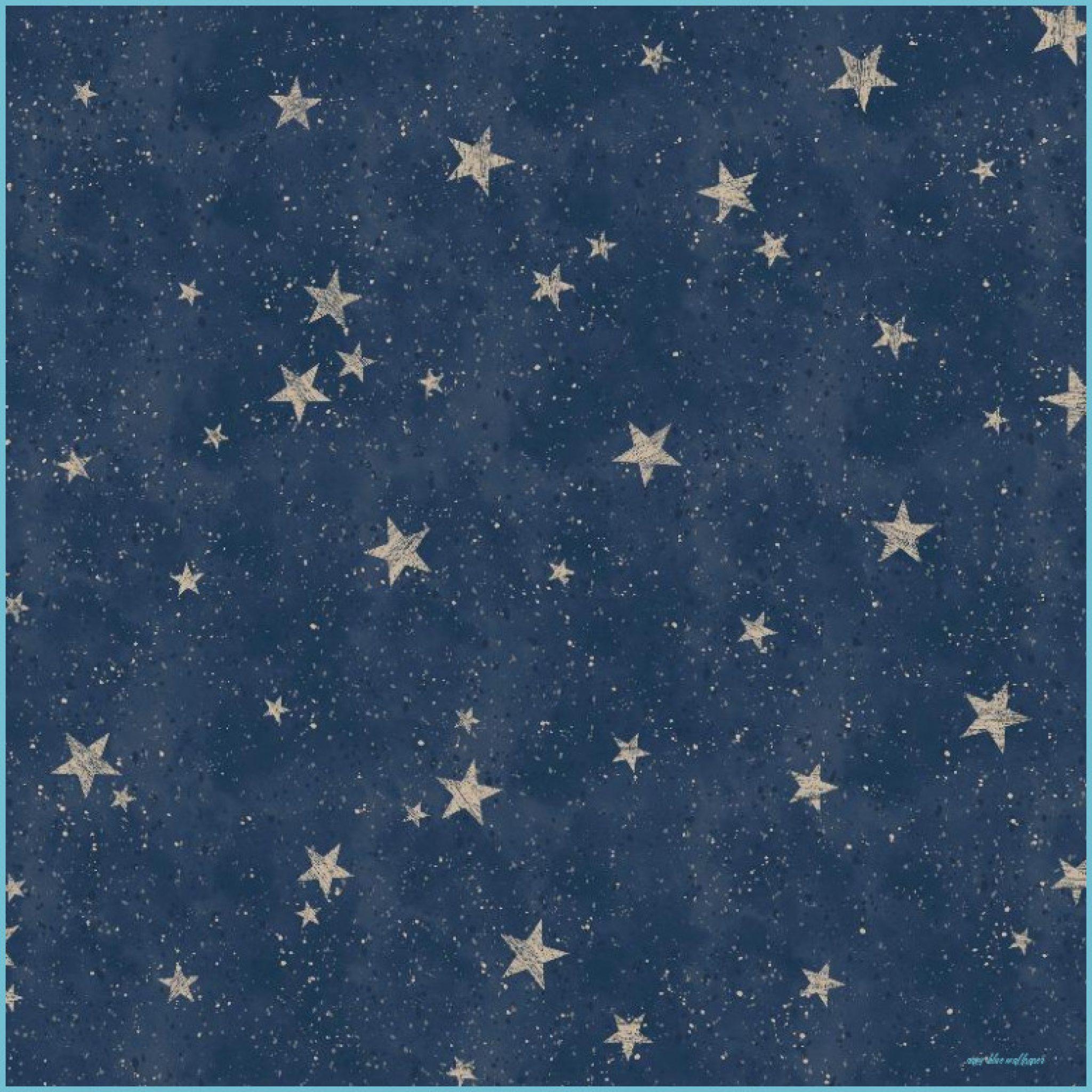 2048x2048 Starlight Stars Navy Blue / Gold Wallpaper Blue Wallpaper