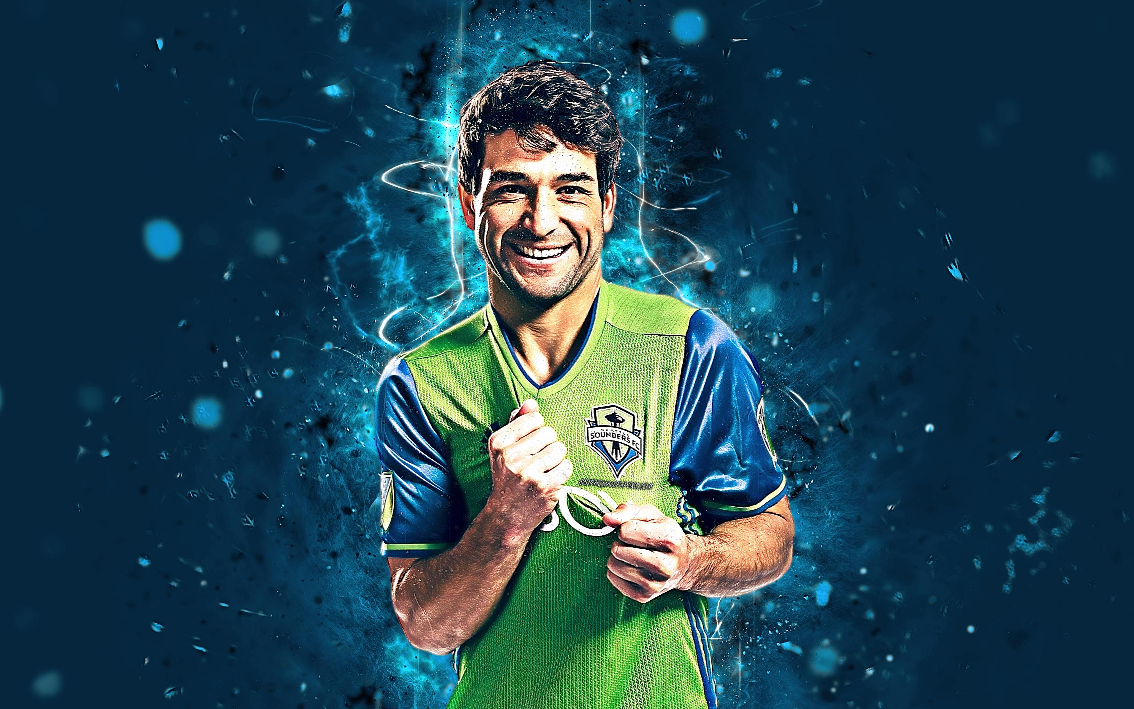 3840x2400 Download wallpaper 4k, Nicolas Lodeiro, abstract art, Seattle Sounders, football, Lodeiro, soccer, MLS, footballers, neon lights, Seattle Sounders FC, creative for desktop with resolution 3840x2400. High Quality HD picture wallpaper