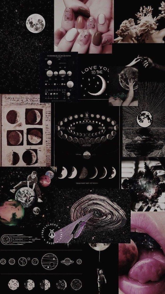 700x1244 Photo Collage, Consisting Of Space Photo, Phases Of Aesthetic HD Wallpaper