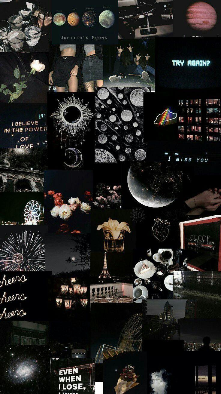 736x1310 Black And White Aesthetic Collage Wallpaper Laptop