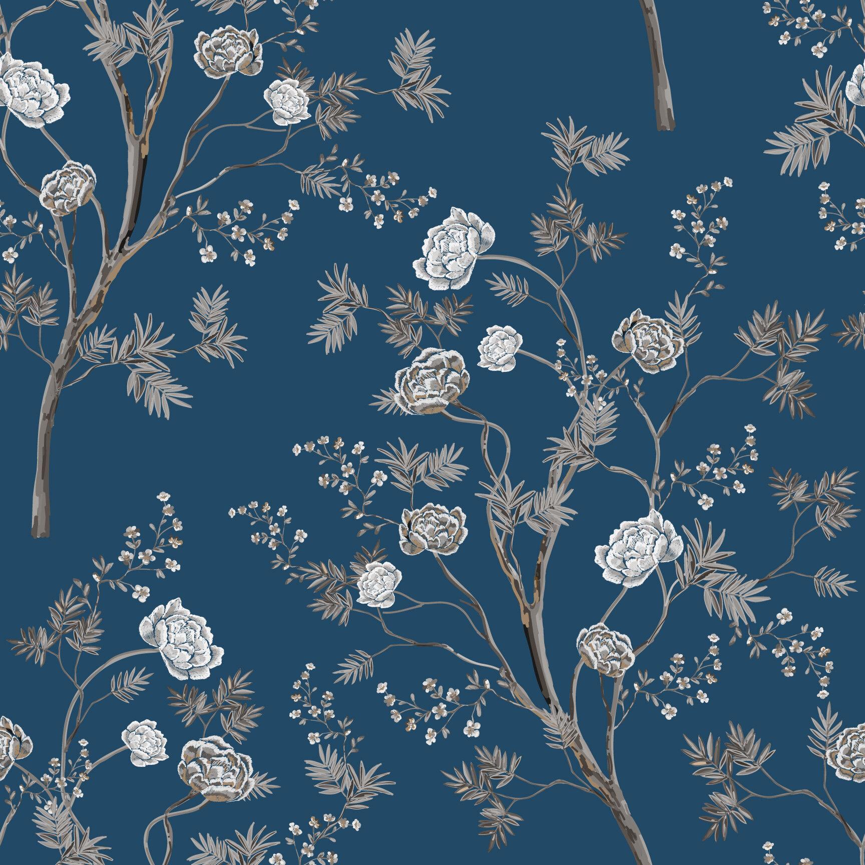 1728x1728 Red Barrel Studio® Exotic Chinoiserie 10' L x 24 W Peel and Stick Wallpaper Roll