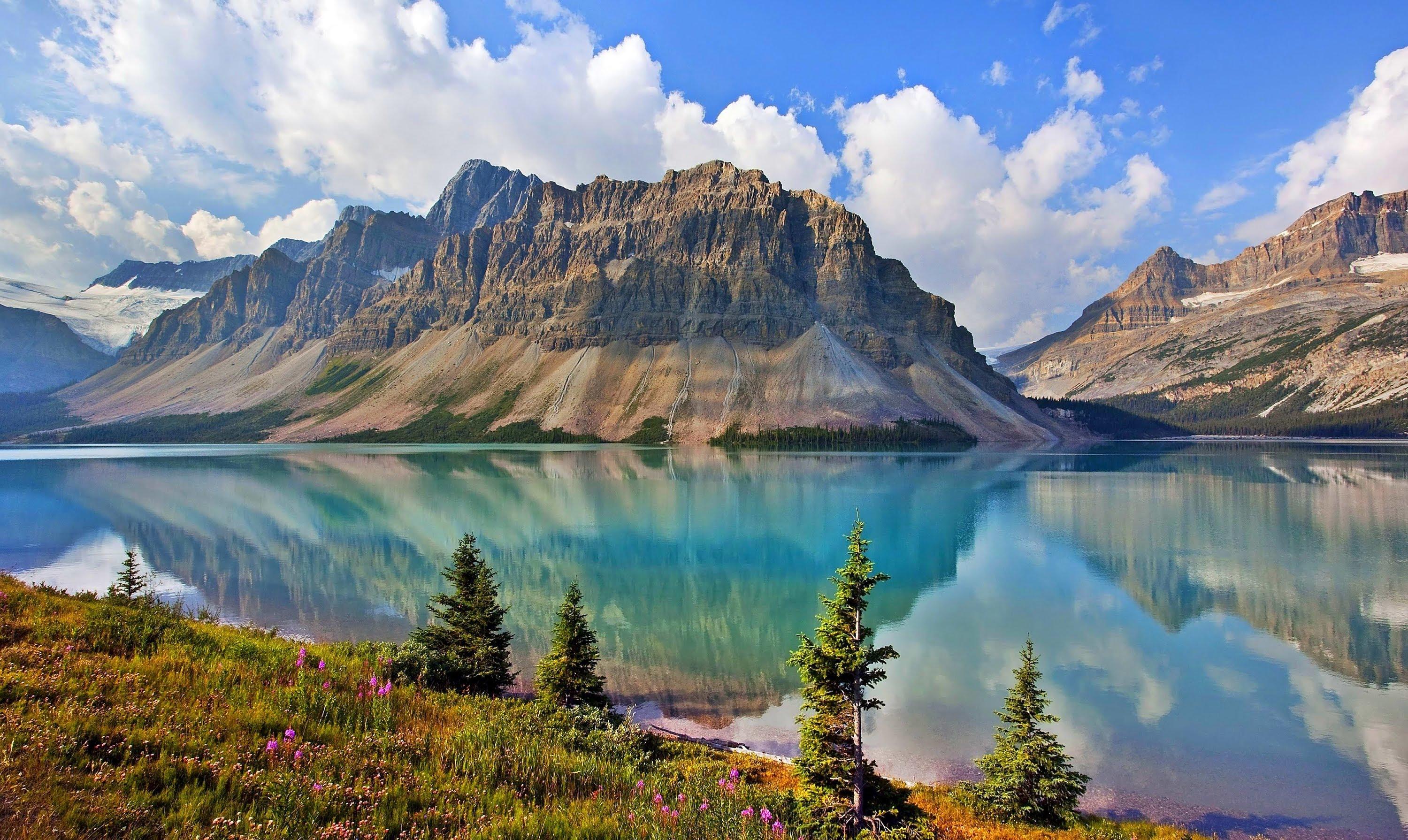 3000x1790 Bow Lake Canada Wallpaper