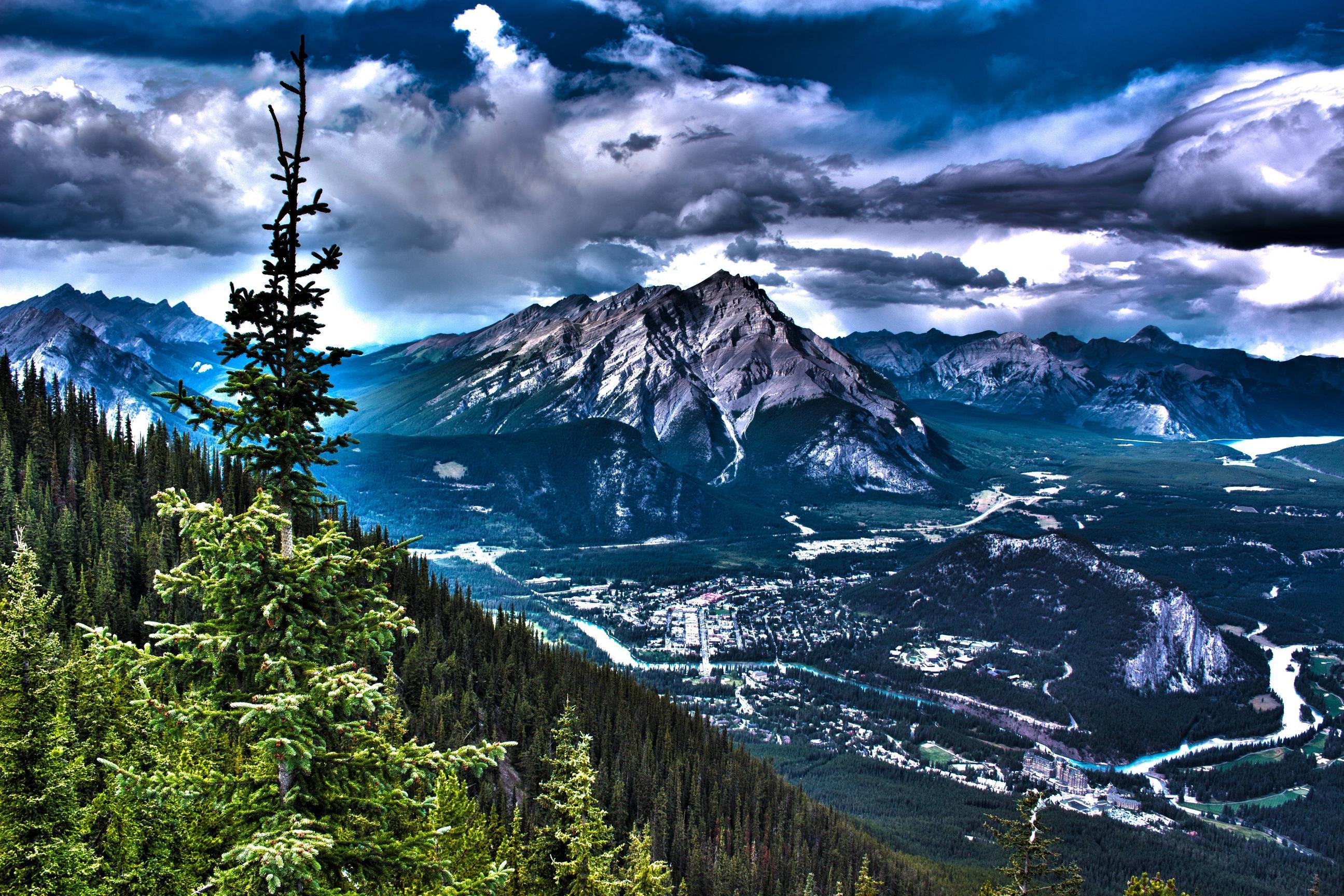 2591x1728 Canada, Mountains, Rocks, Hdr wallpaper