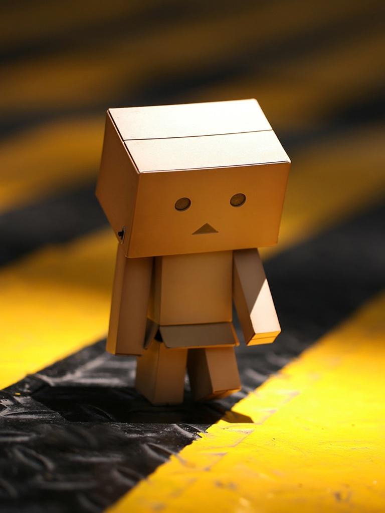 768x1024 Fun Humor Little Danbo Card Box Robot IPhone HD Wallpaper Free