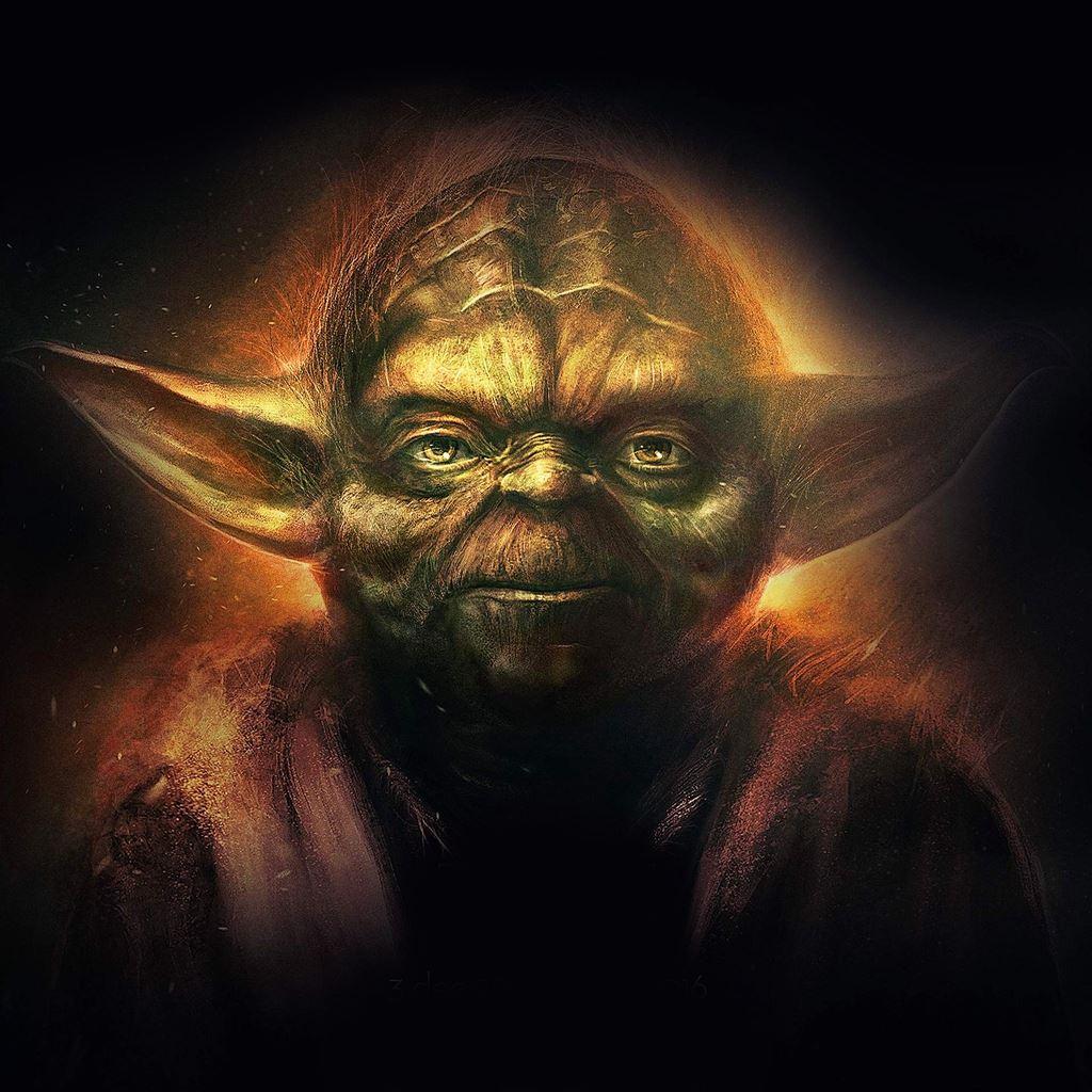 1024x1024 Yoda Starwars Art Dark Illlust Film Poster iPad Wallpaper Free Download
