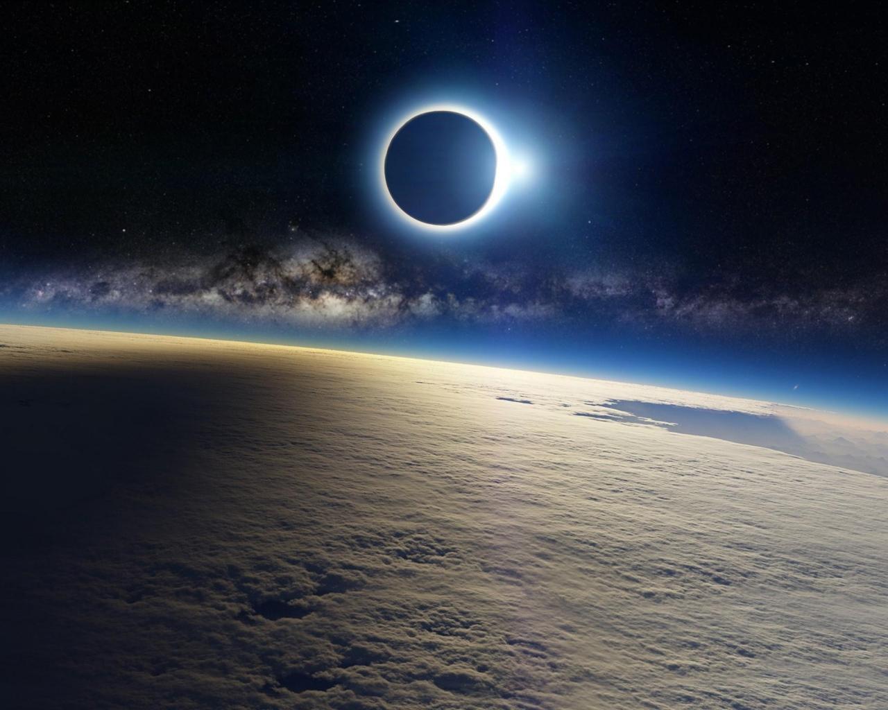 1280x1024 Free download HD Solar Eclipse Moon Shadow On Earth Cloud WallpaperByte [1280x1024] for your Desktop, Mobile & Tablet. Explore 4K Milky Way Wallpaper. Milky Way from Earth Wallpaper
