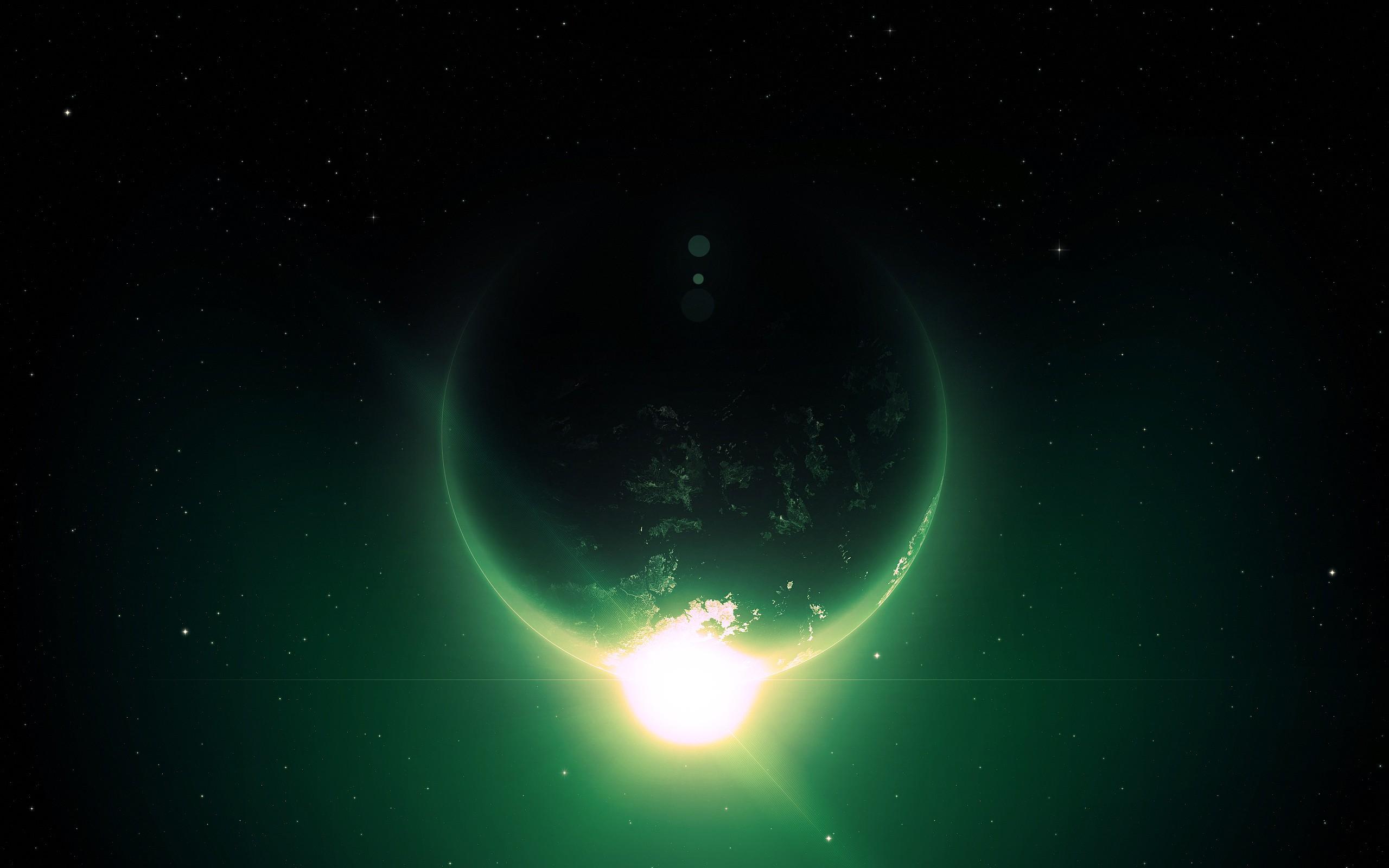 2560x1600 outer space, Earth, eclipse, sunlight, science fiction wallpaper