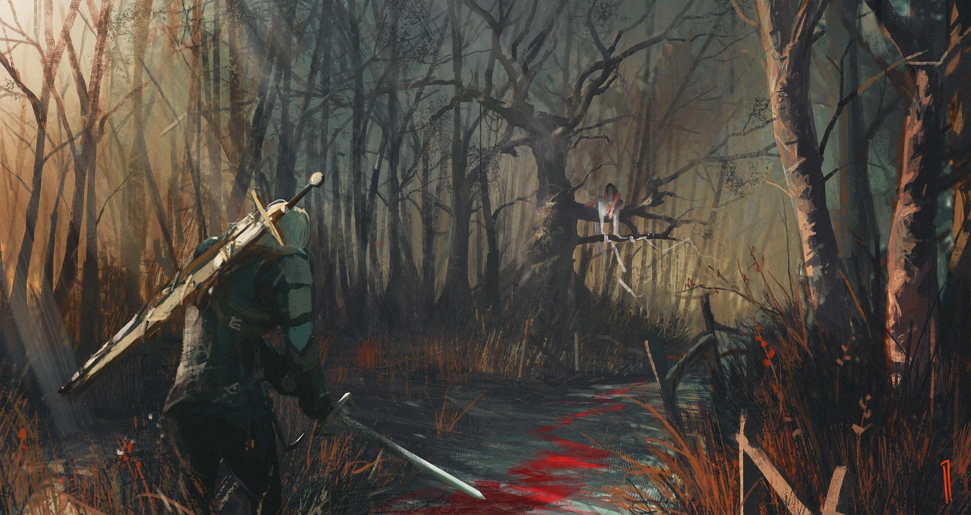 1920x1019 Geralt of Rivia, The Witcher 3: Wild Hunt, Digital art Wallpaper HD / Desktop and Mobile Background