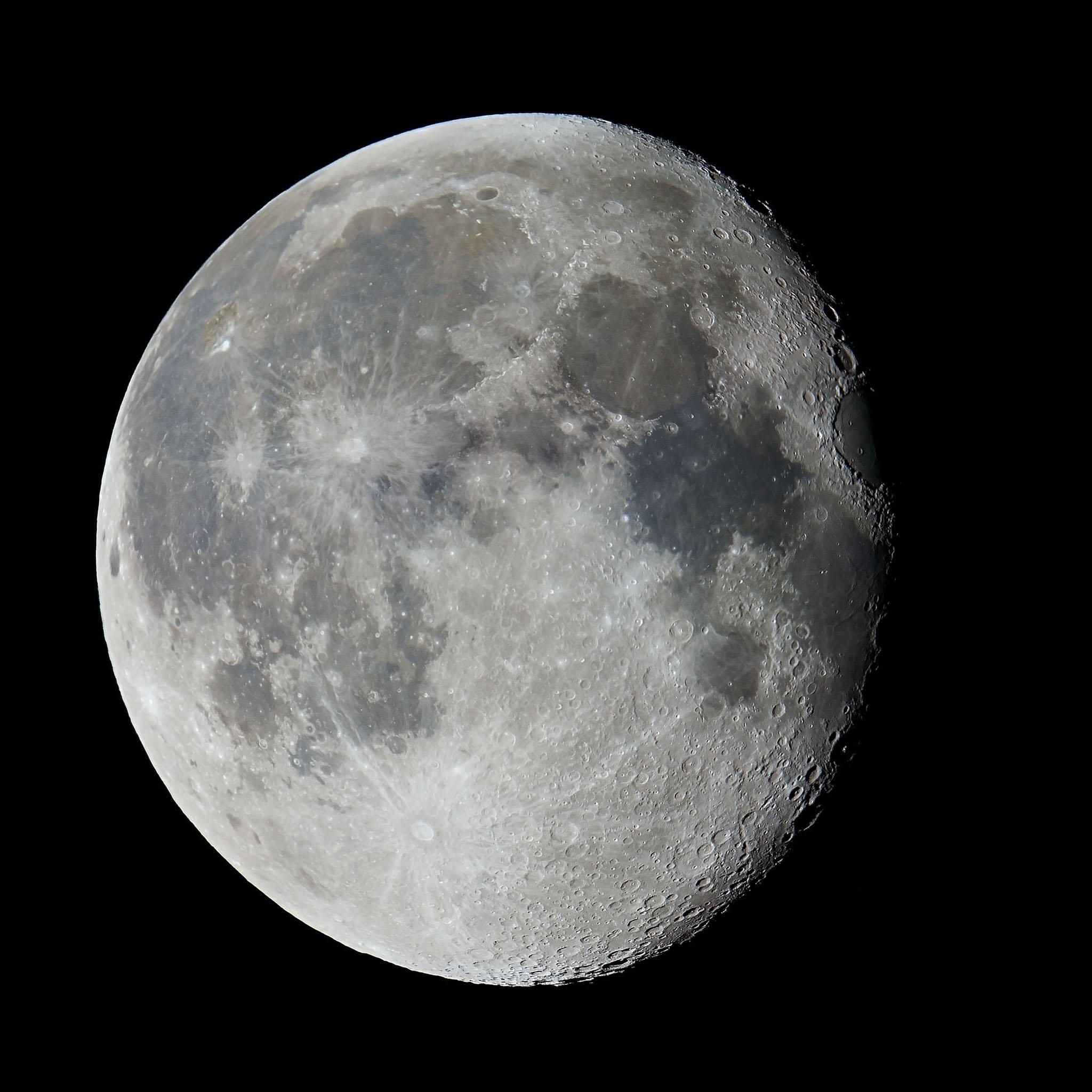 2048x2048 Waning Gibbous Moon 140813 not so bad Astrophotography