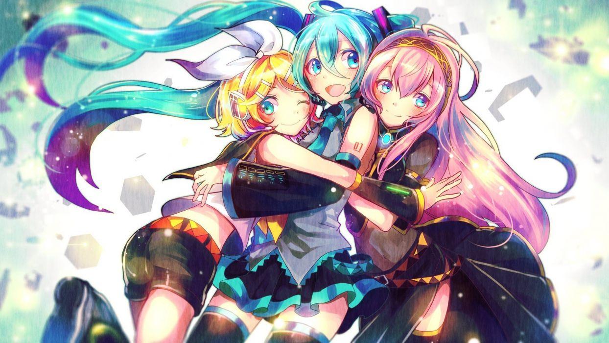 1244x700 Vocaloid Kagamine Rin Megurine Luka and Hatsune Miku wallpaperx1080
