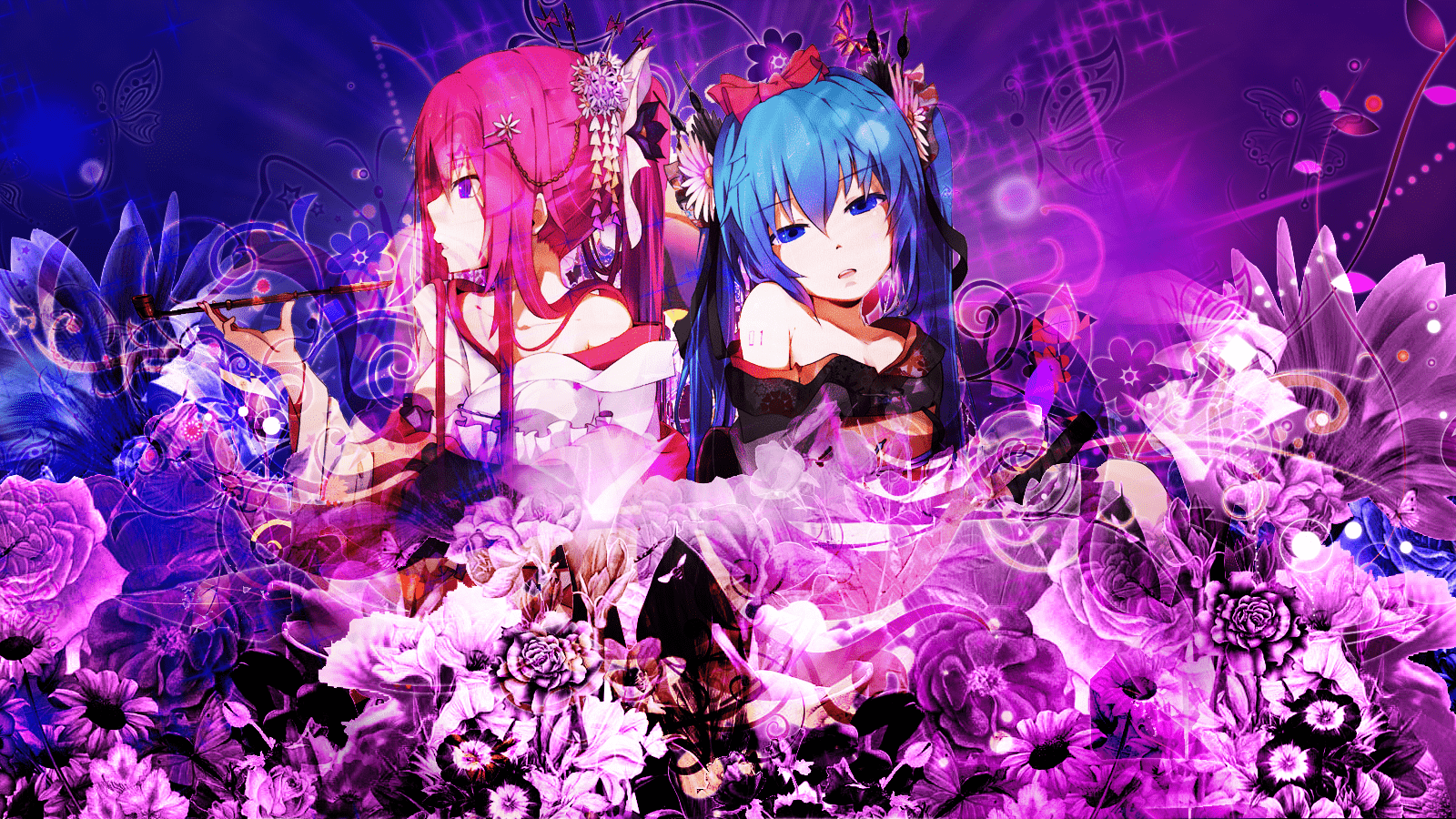 1600x900 Miku and Luka Wallpaper by Jos3chan and YukinaTrancy. Vocaloid. My Little Wallpaper are Magic