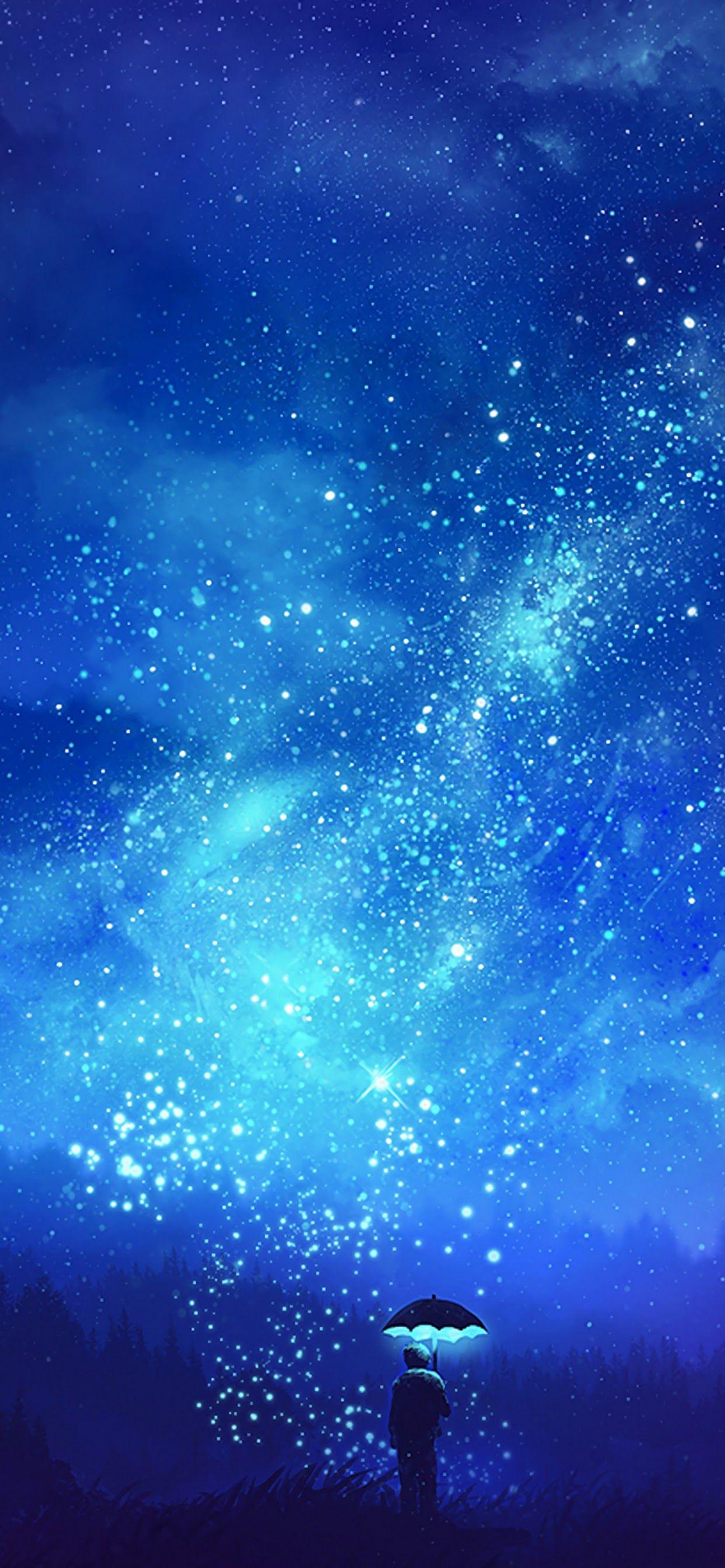 1242x2688 Anime Beautiful Night Sky Wallpaper