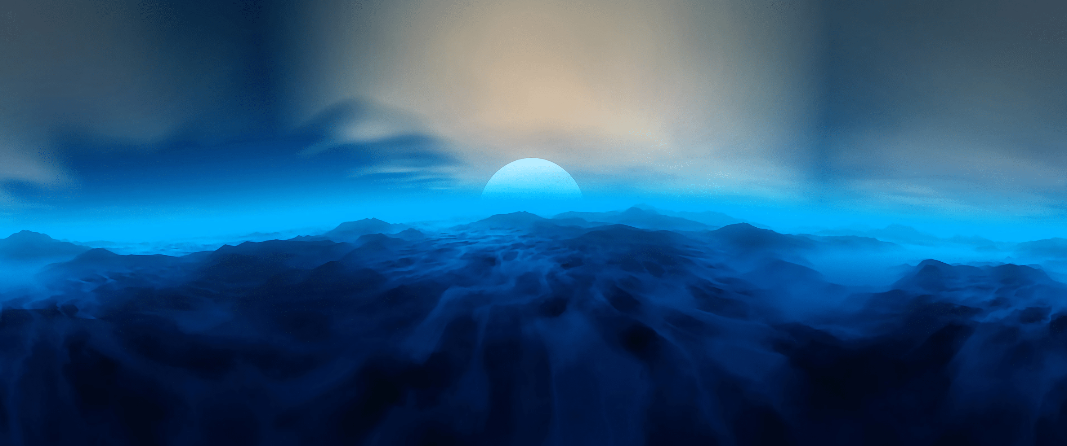 3440x1440 Blue Horizon [3440x1440]: WidescreenWallpaper