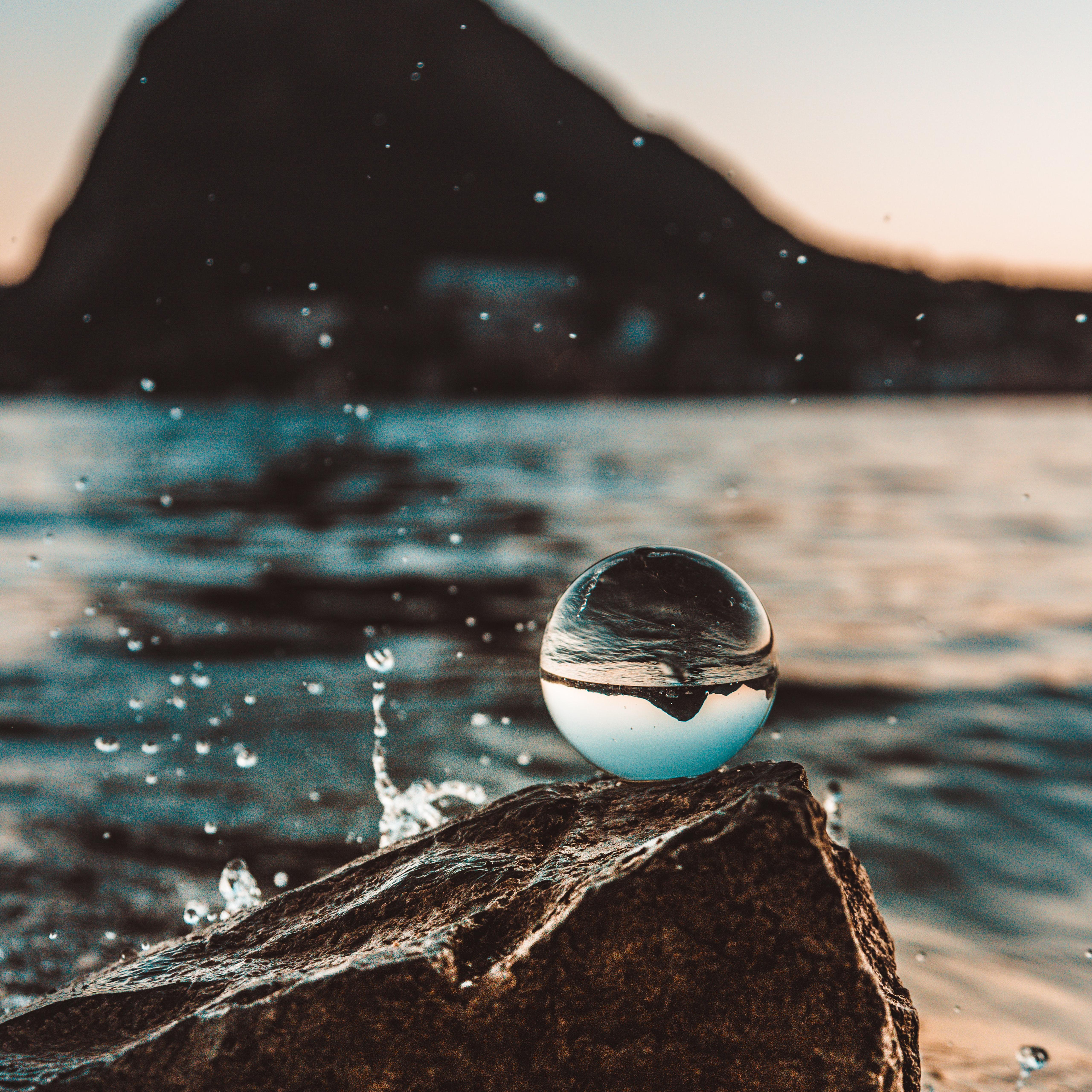 5120x5120 Nature Sea Water Drop Photo Sunset Wallpaper