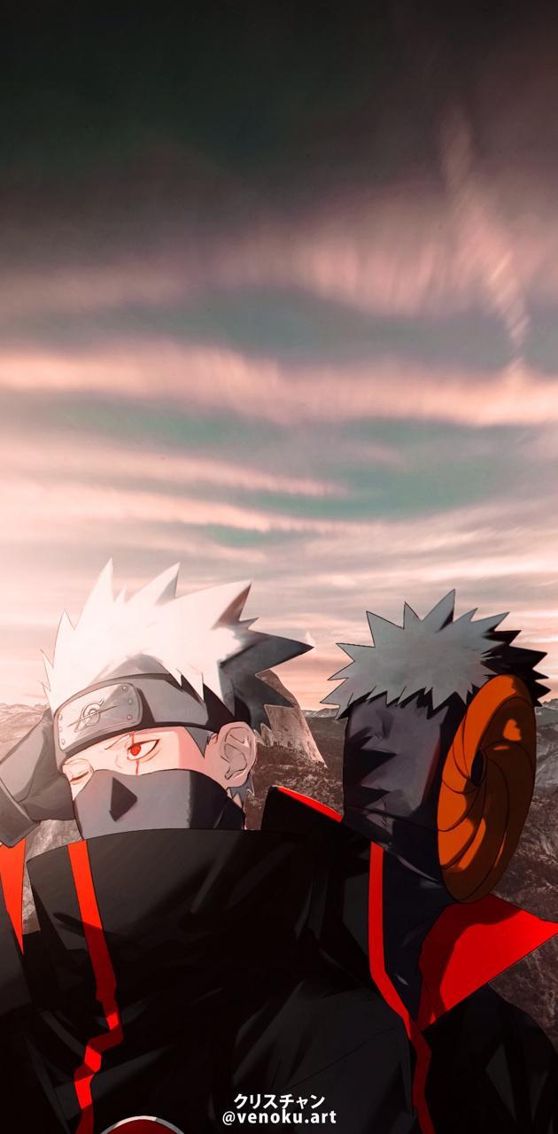 630x1280 kakashi x obito wallpaper