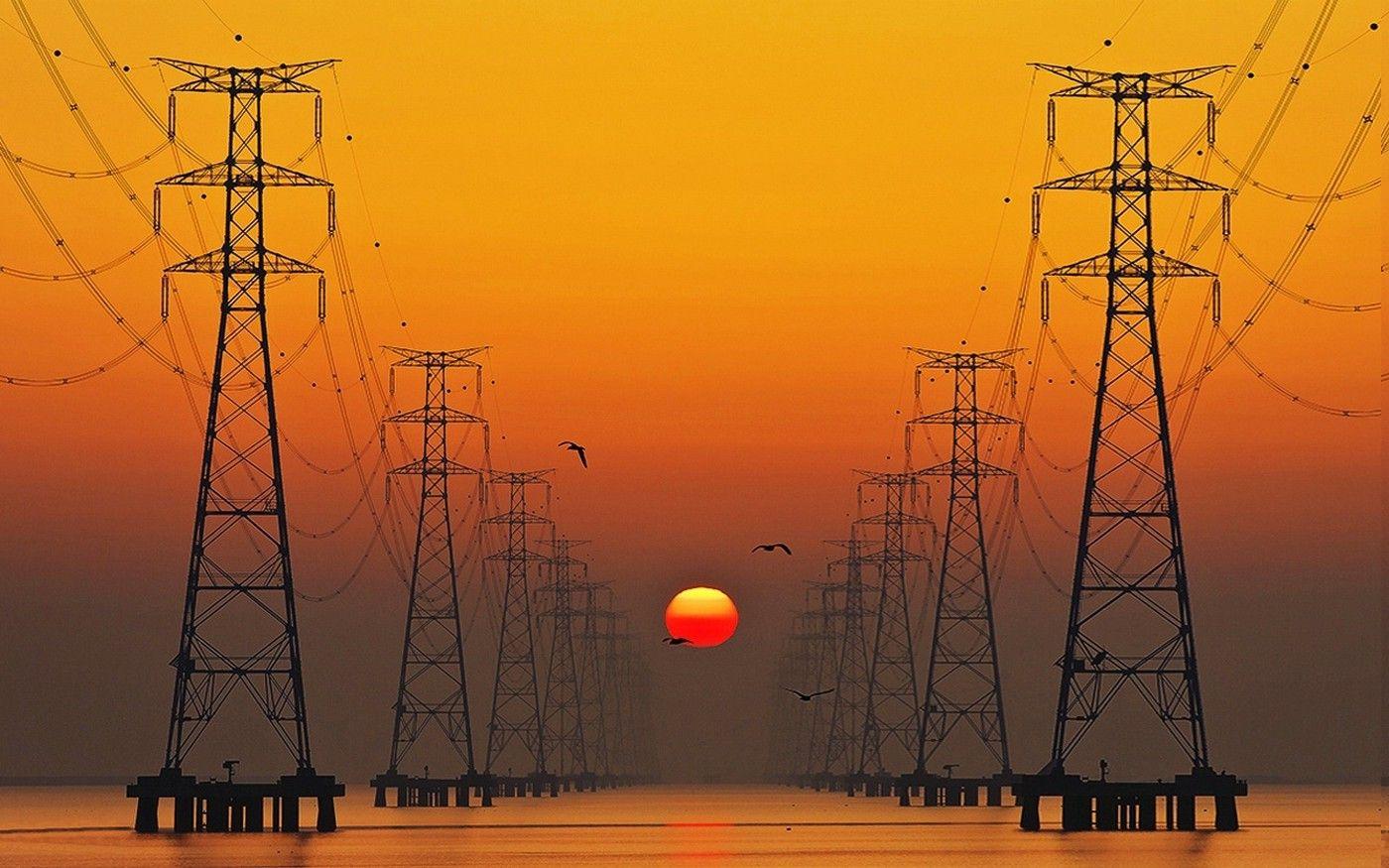 1400x875 Any good electric pole wallpaper?. Sunrise, Nature, Trademark fine art