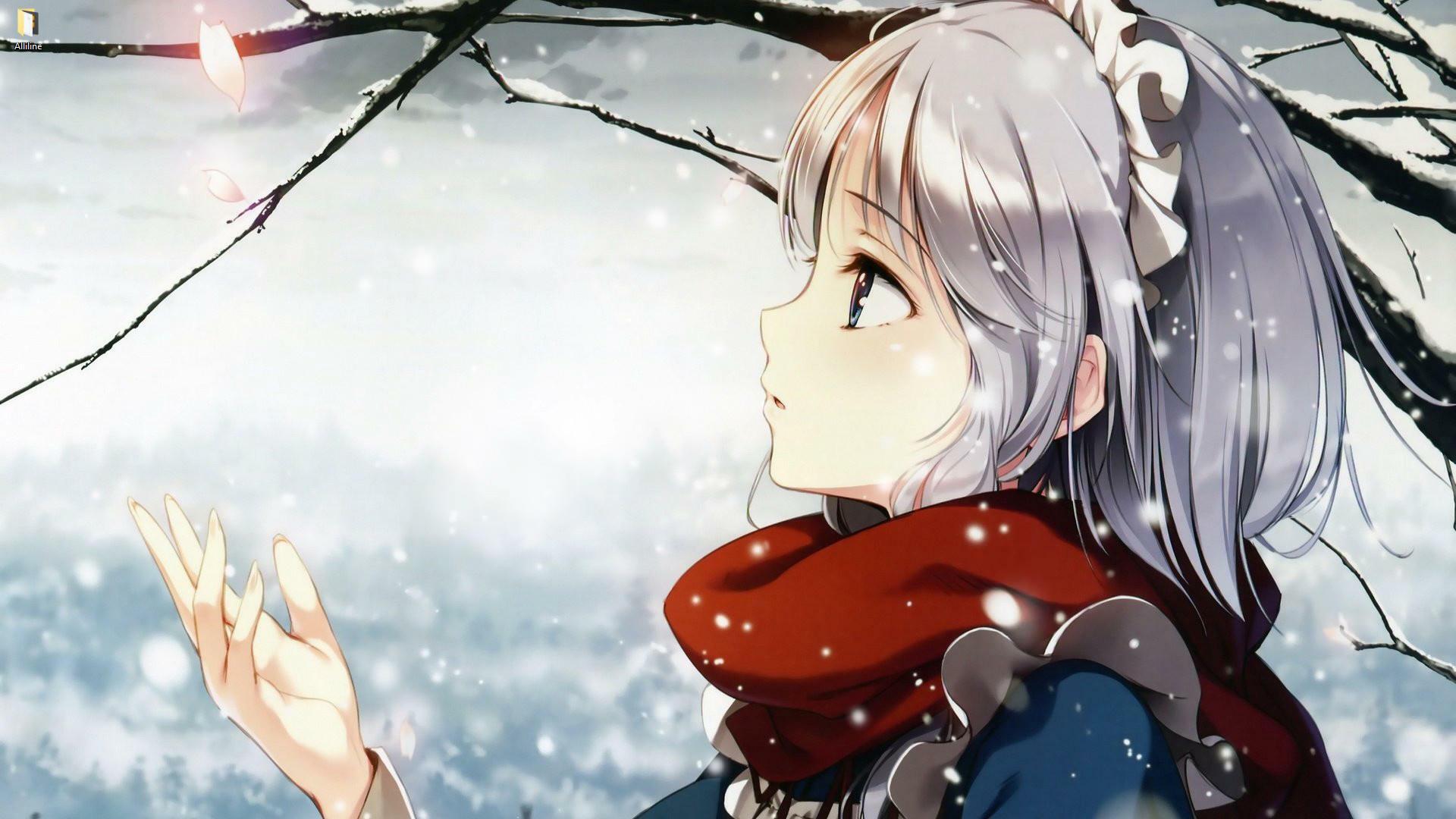 1920x1080 White Haired Anime Girl And Snow Live Wallpaper [DOWNLOAD FREE]