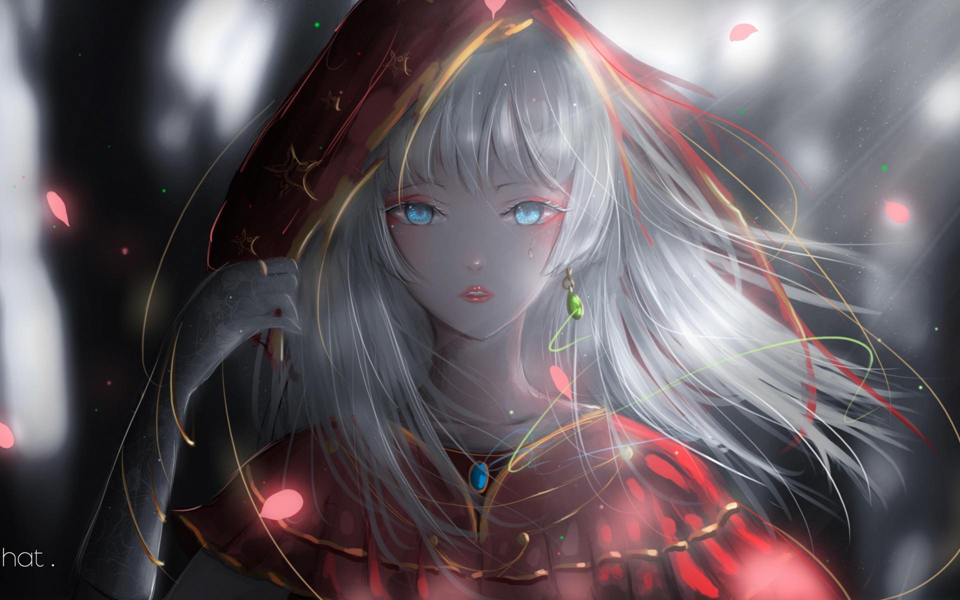 1920x1200 Beautiful Girl White Hair Anime
