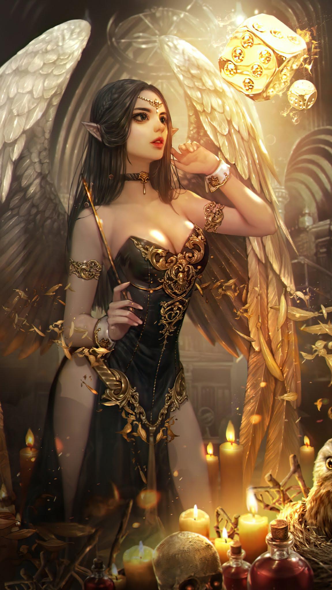 1152x2048 Fantasy Elf Angel 4k Wallpaper