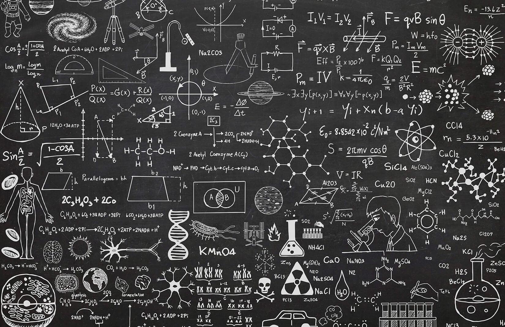 1650x1070 Science Chalkboard Wallpaper Mural