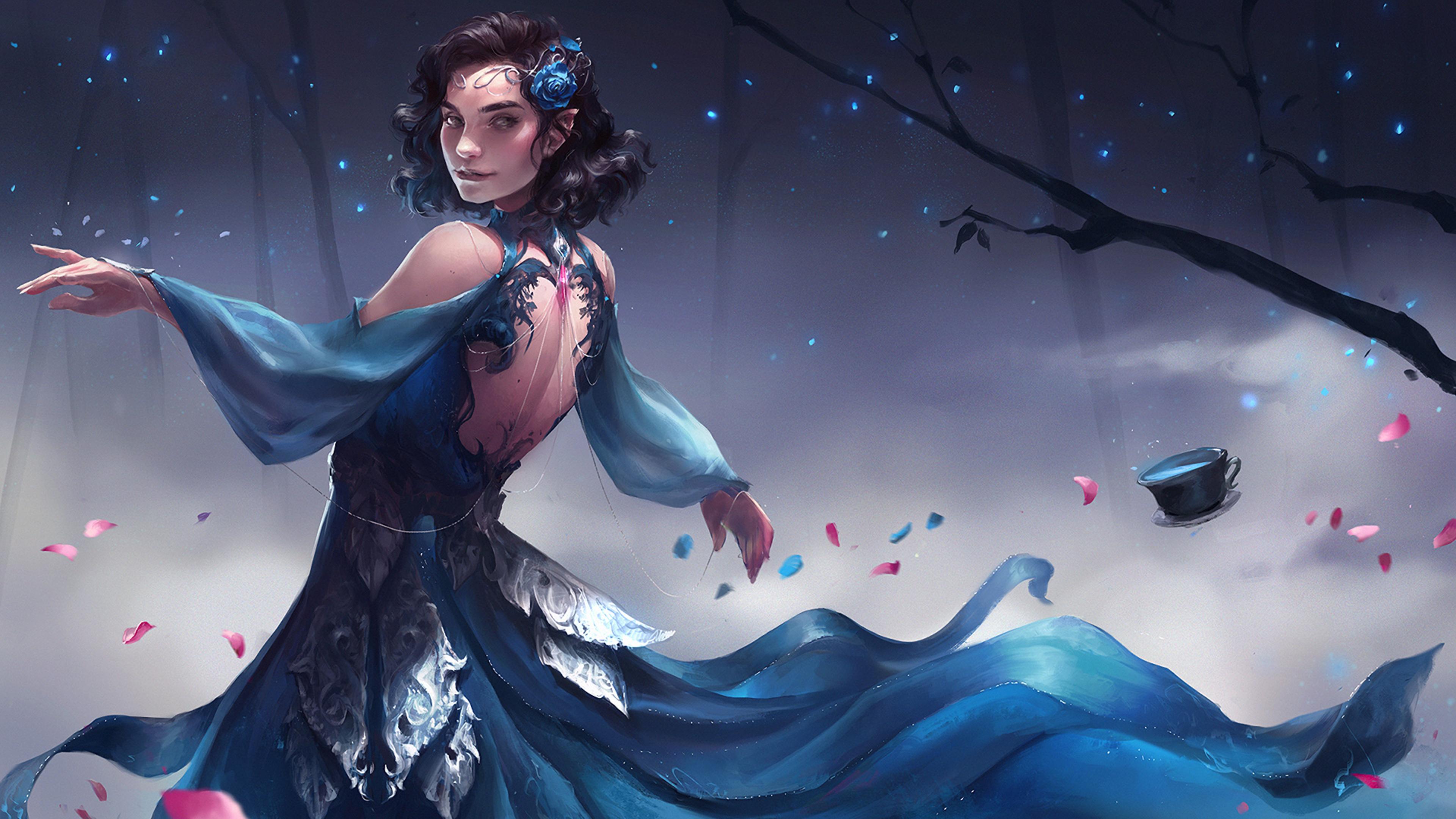 3840x2160 Elf Girl Digital Art