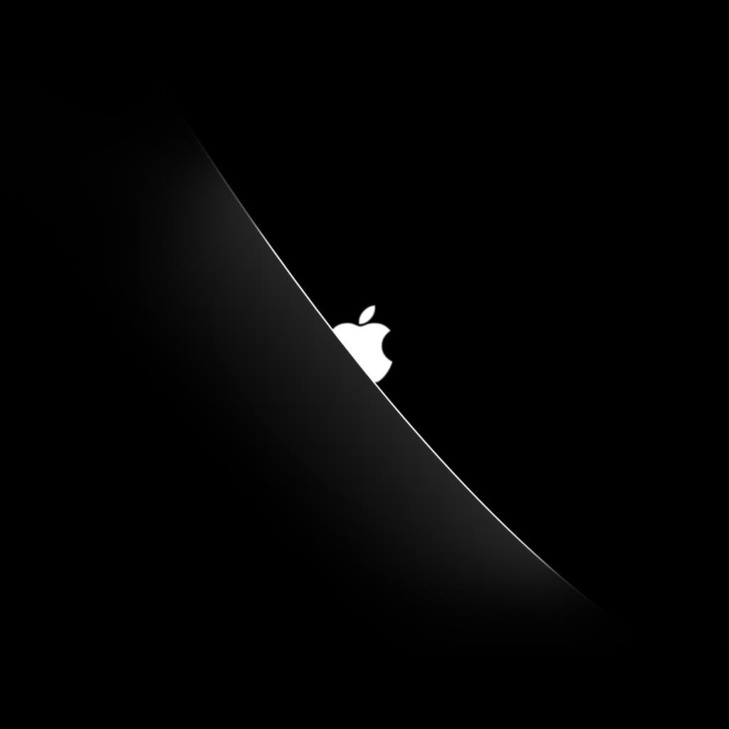 1024x1024 Peeking Apple Logo iPad Wallpaper