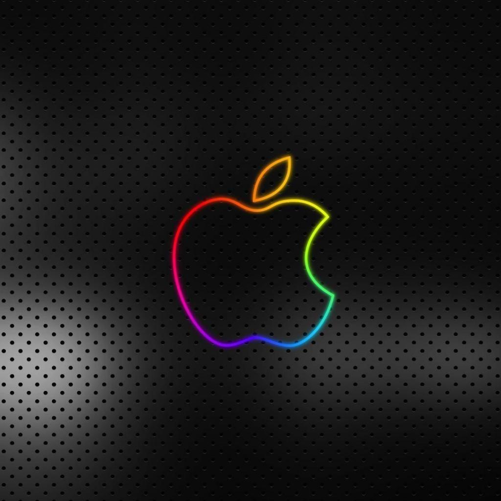 1024x1024 Rainbow Neon Apple Logo