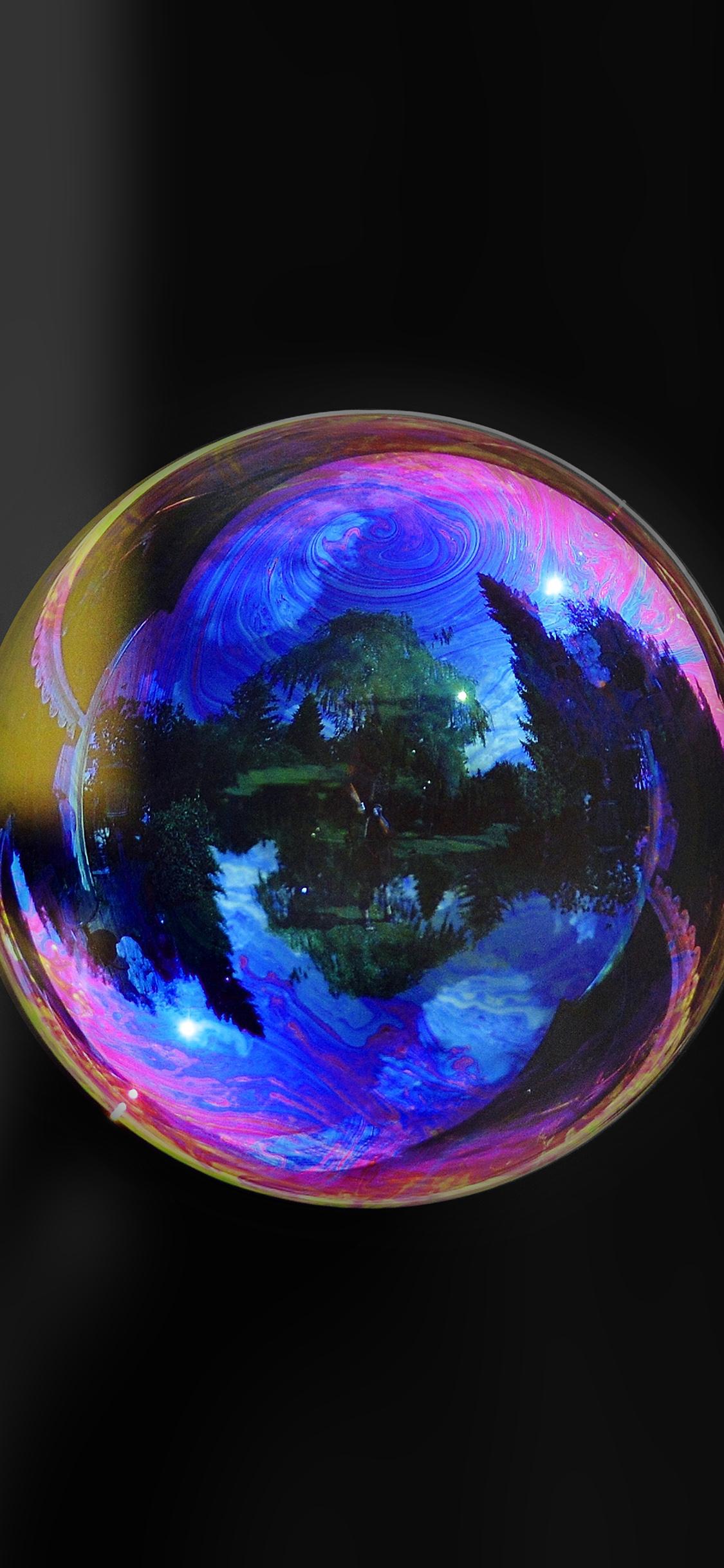 1125x2436 iPhone X wallpaper. bubble art life beautiful colorful bw dark