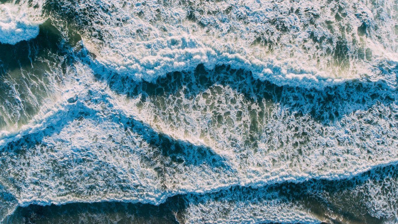 1366x768 Download wallpaper 1366x768 surf, ocean, foam, shore tablet, laptop