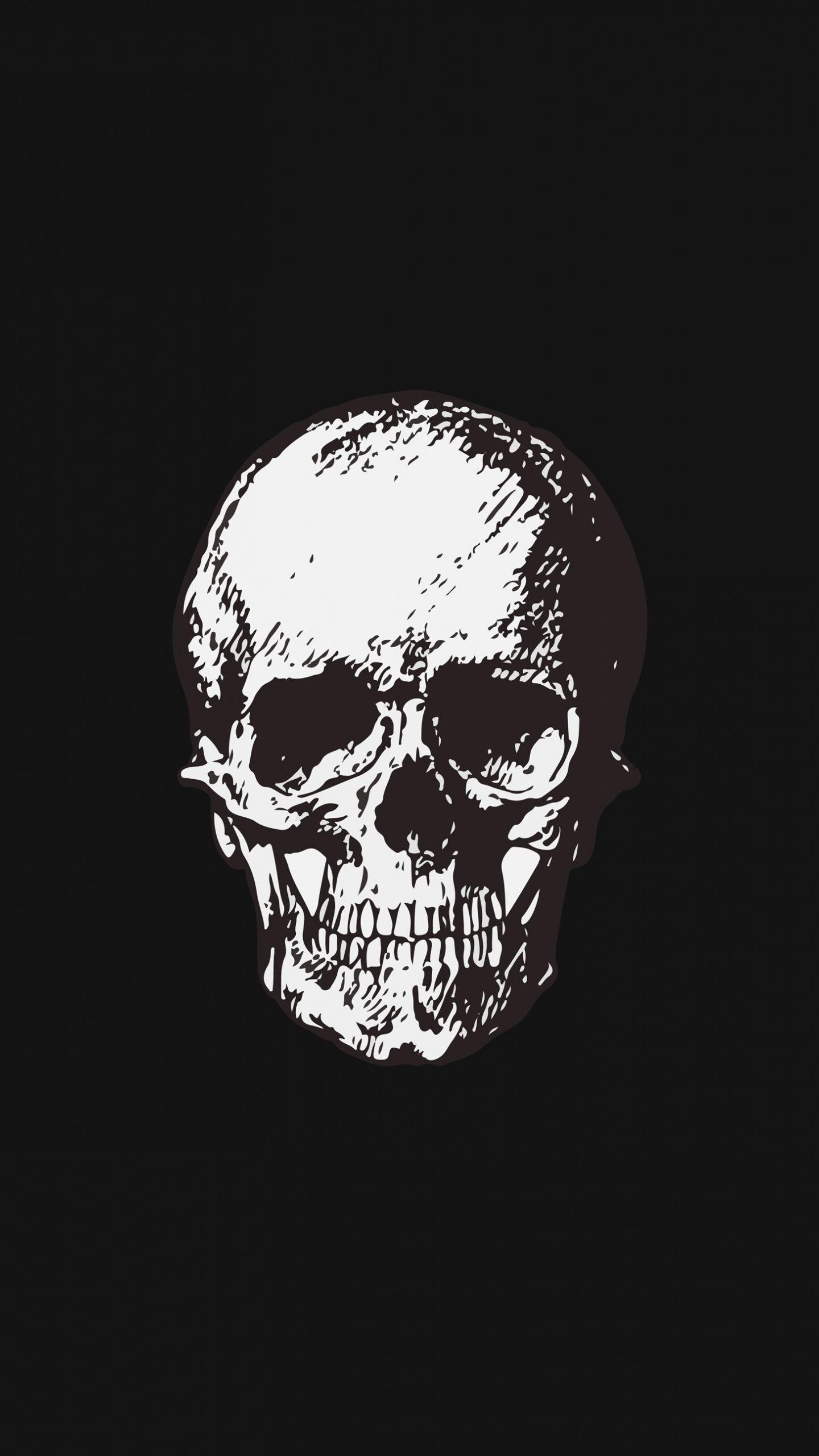 1440x2560 Skull, bw, minimal, art wallpaper. Art, Art wallpaper, Black wallpaper iphone